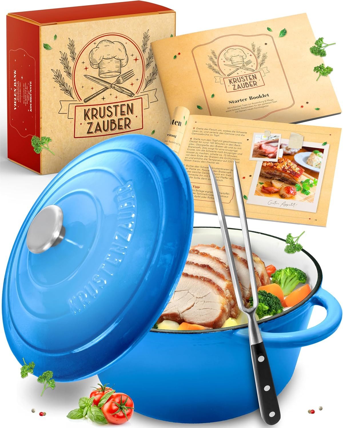 Krustenzauber Schmortopf Gusseisen Topf als Schmortopf