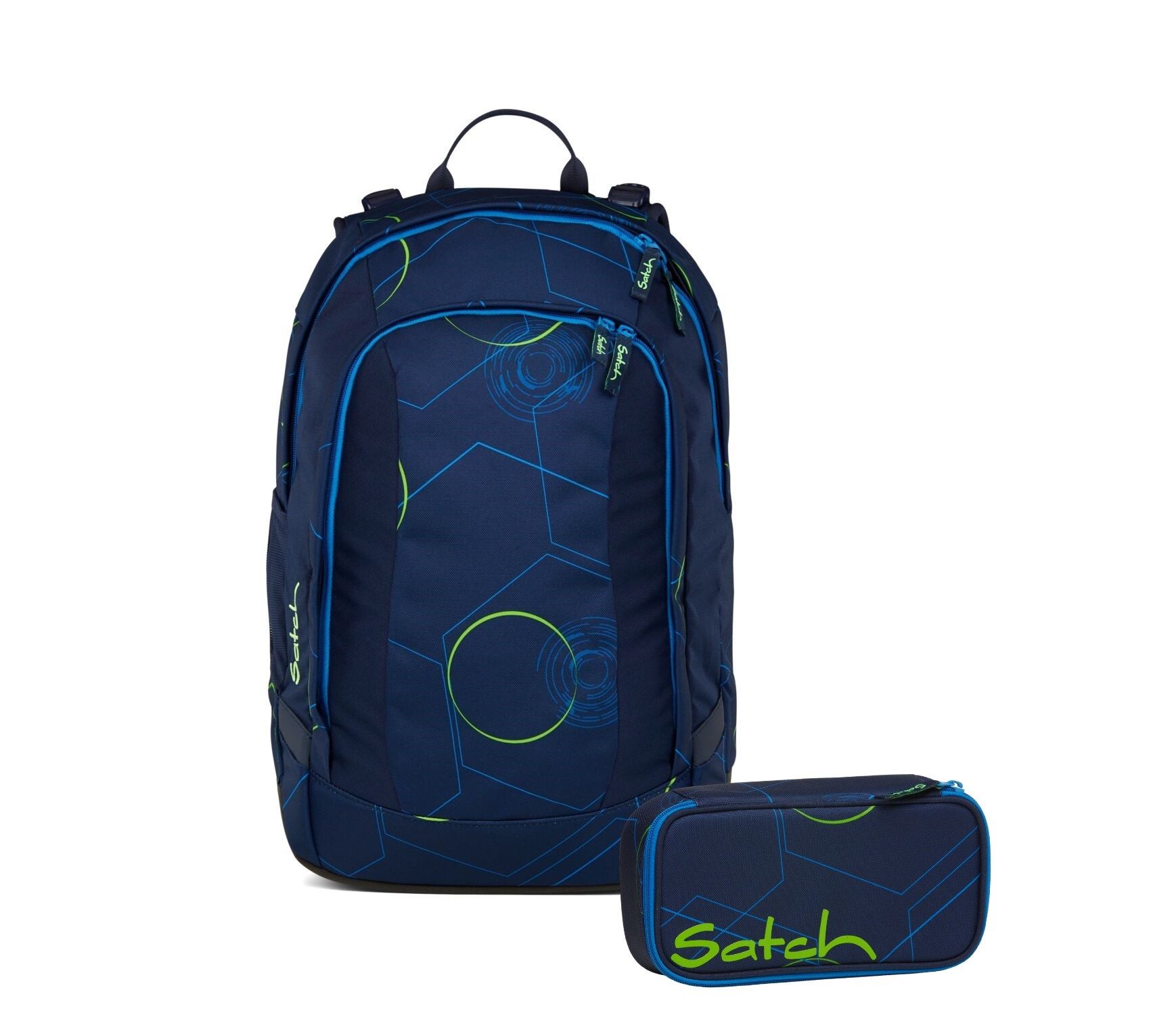 Satch Schulranzen Schulrucksack-Set AIR Blue Tech