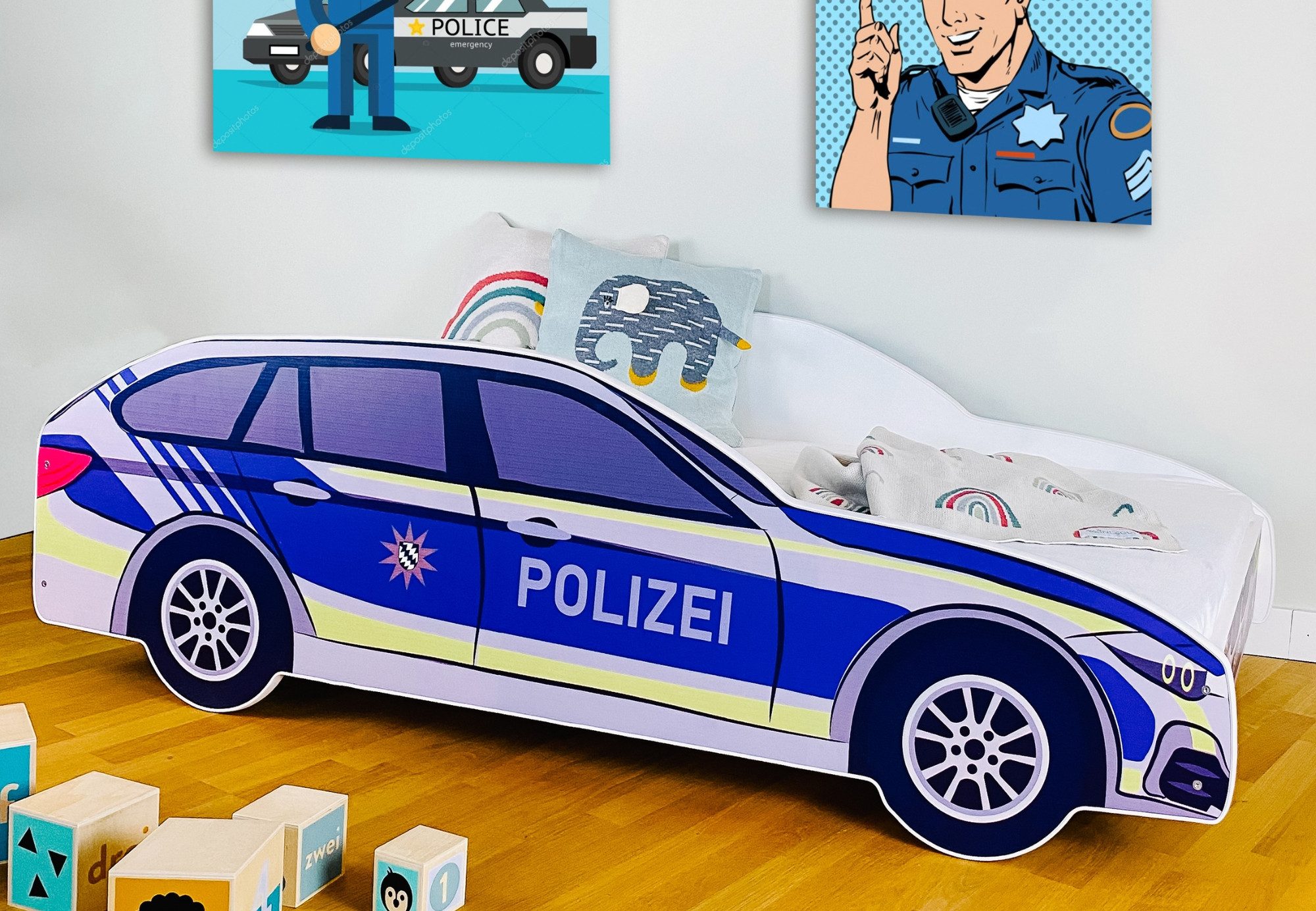 Kids Collective Autobett Kinderbett Jugendbett Polizei