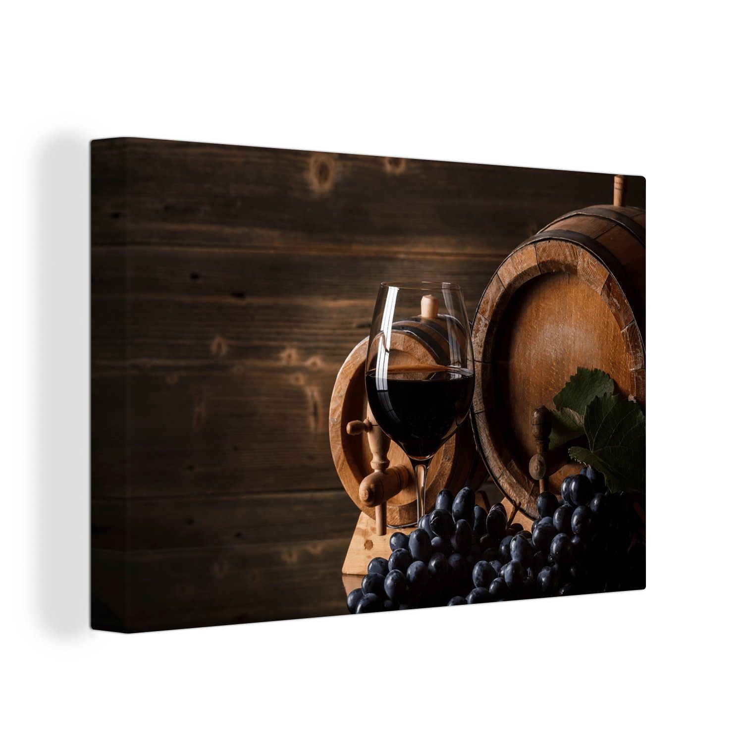 OneMillionCanvasses® Leinwandbild Wein - Weinglas -