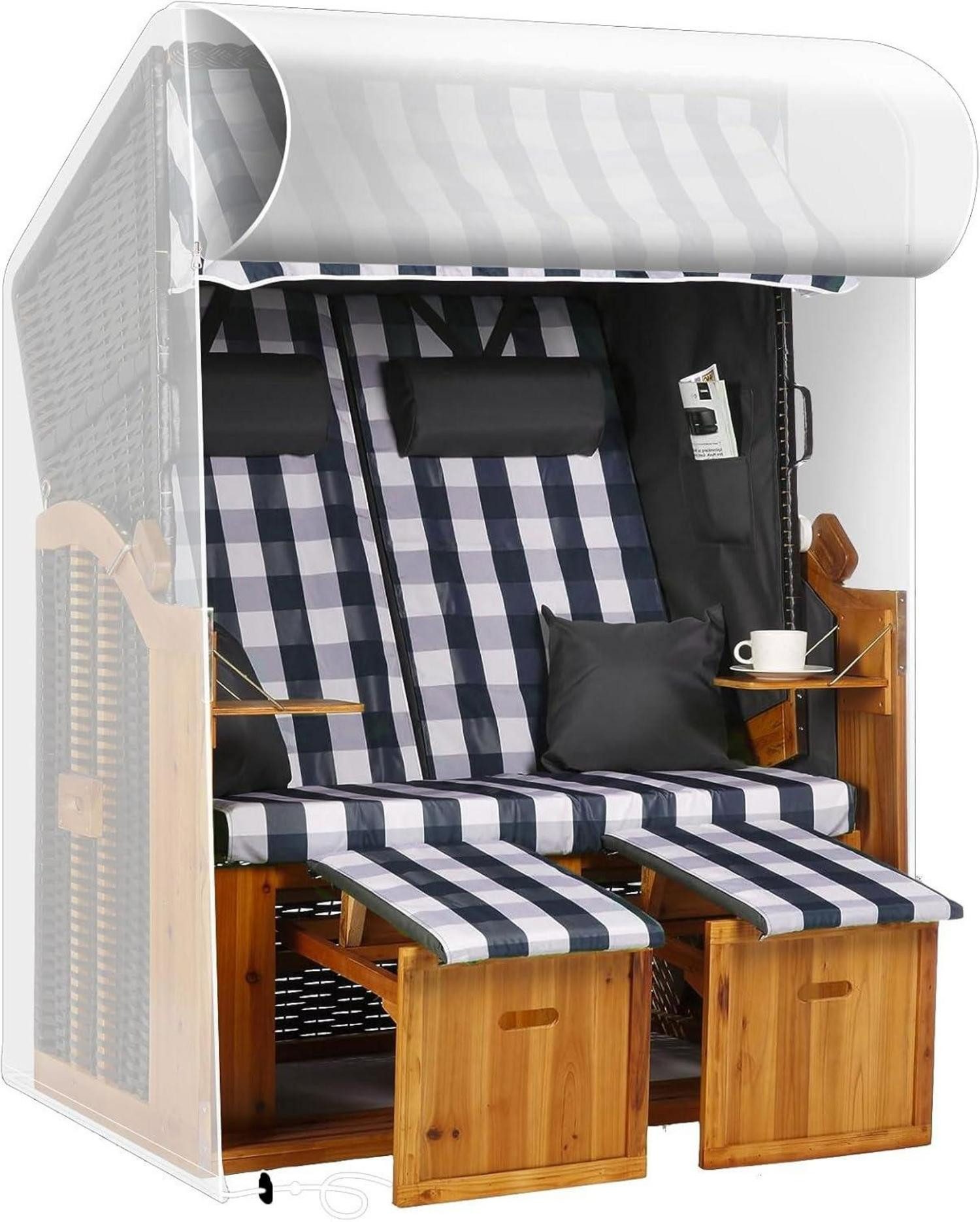 LuxusKollektion Strandkorb-Schutzhülle Strandkorbhülle 135x105x175/140cm Wasserdicht UV-beständig
