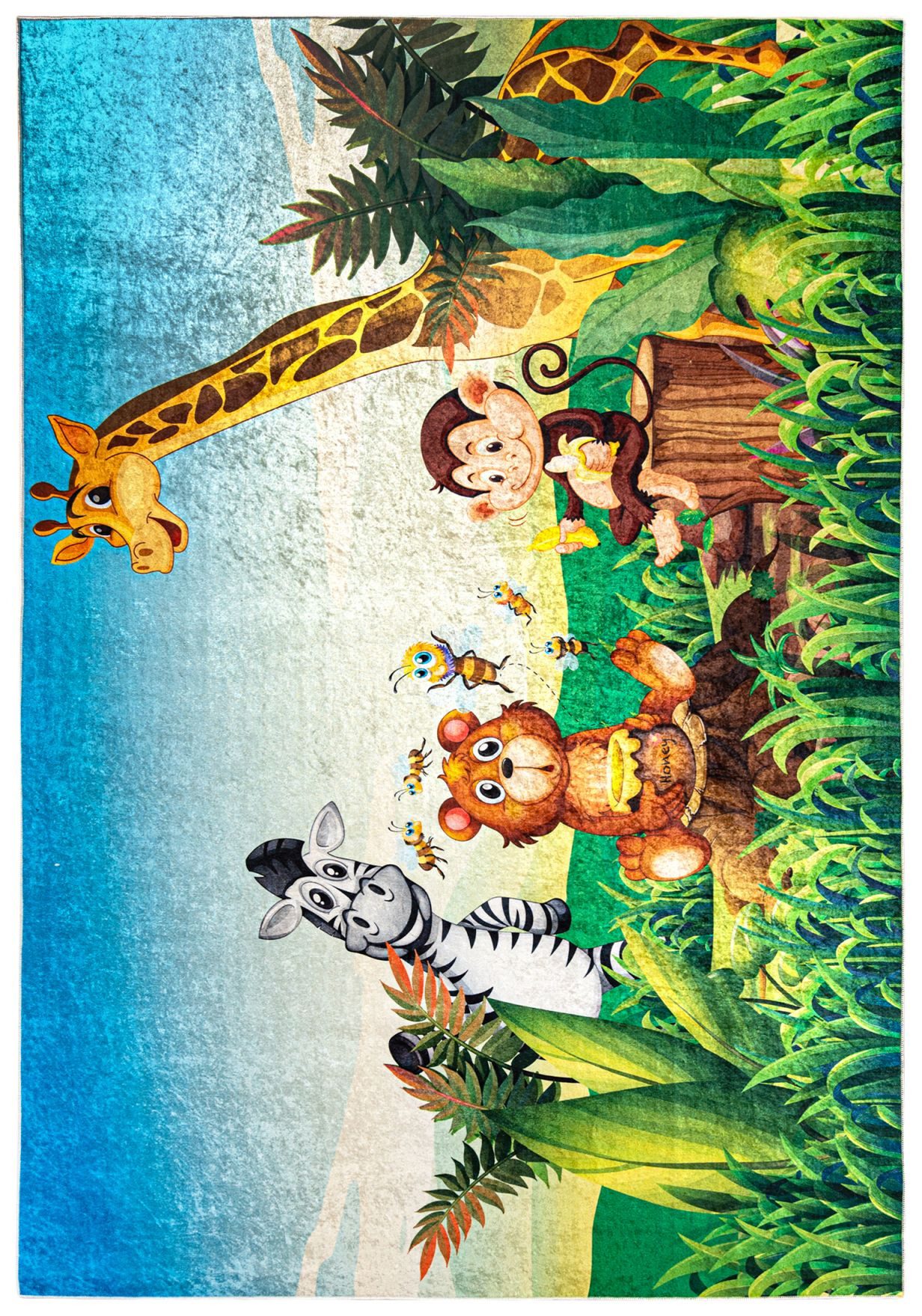 Mazovia Kinderteppich Kinderteppich Zoo Kinderzimmer, 120