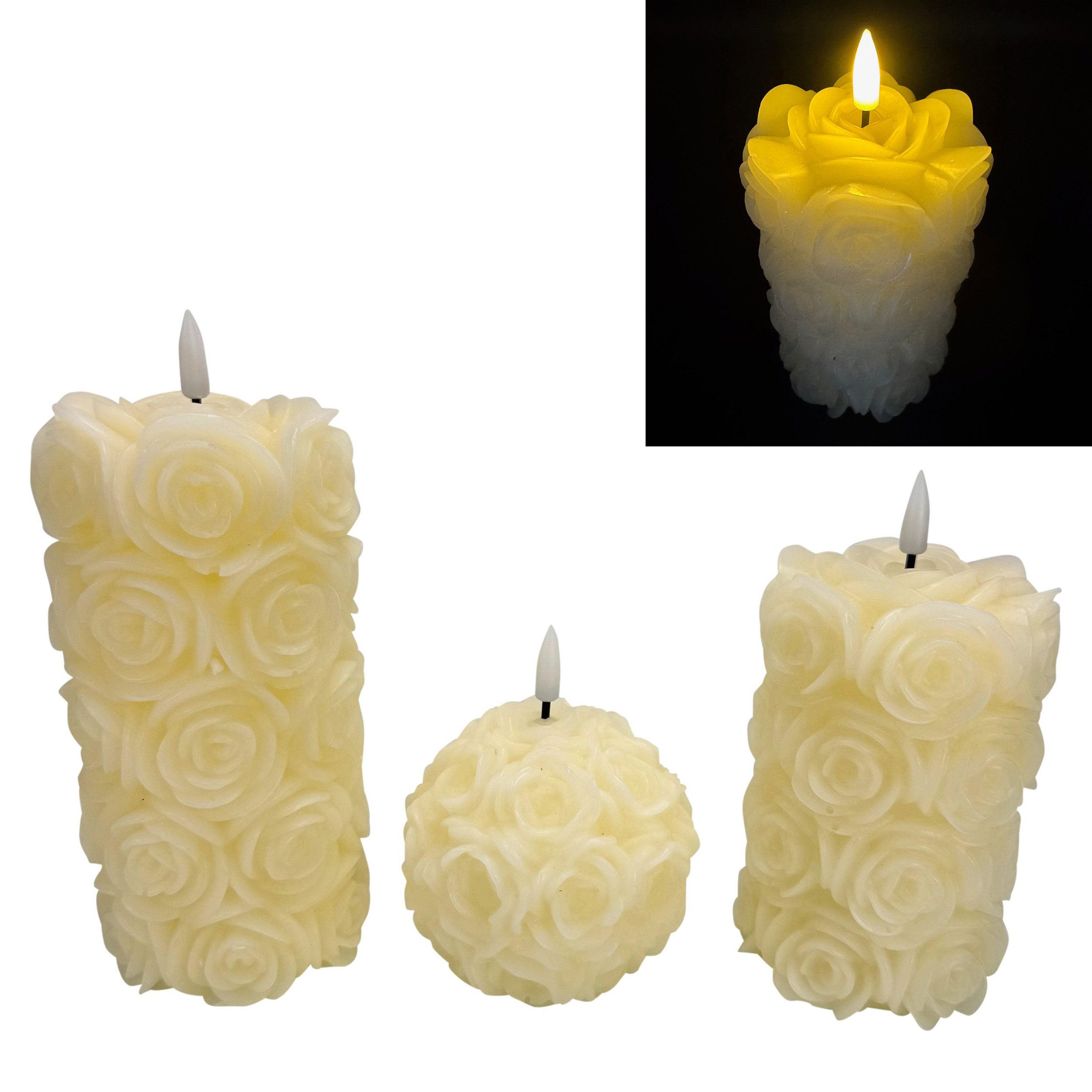 Online-Fuchs LED-Kerze 3 LED Kerzen im