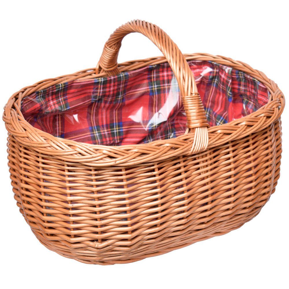 YULKA Einkaufskorb Weidenkorb BAGI Flechtkorb mit