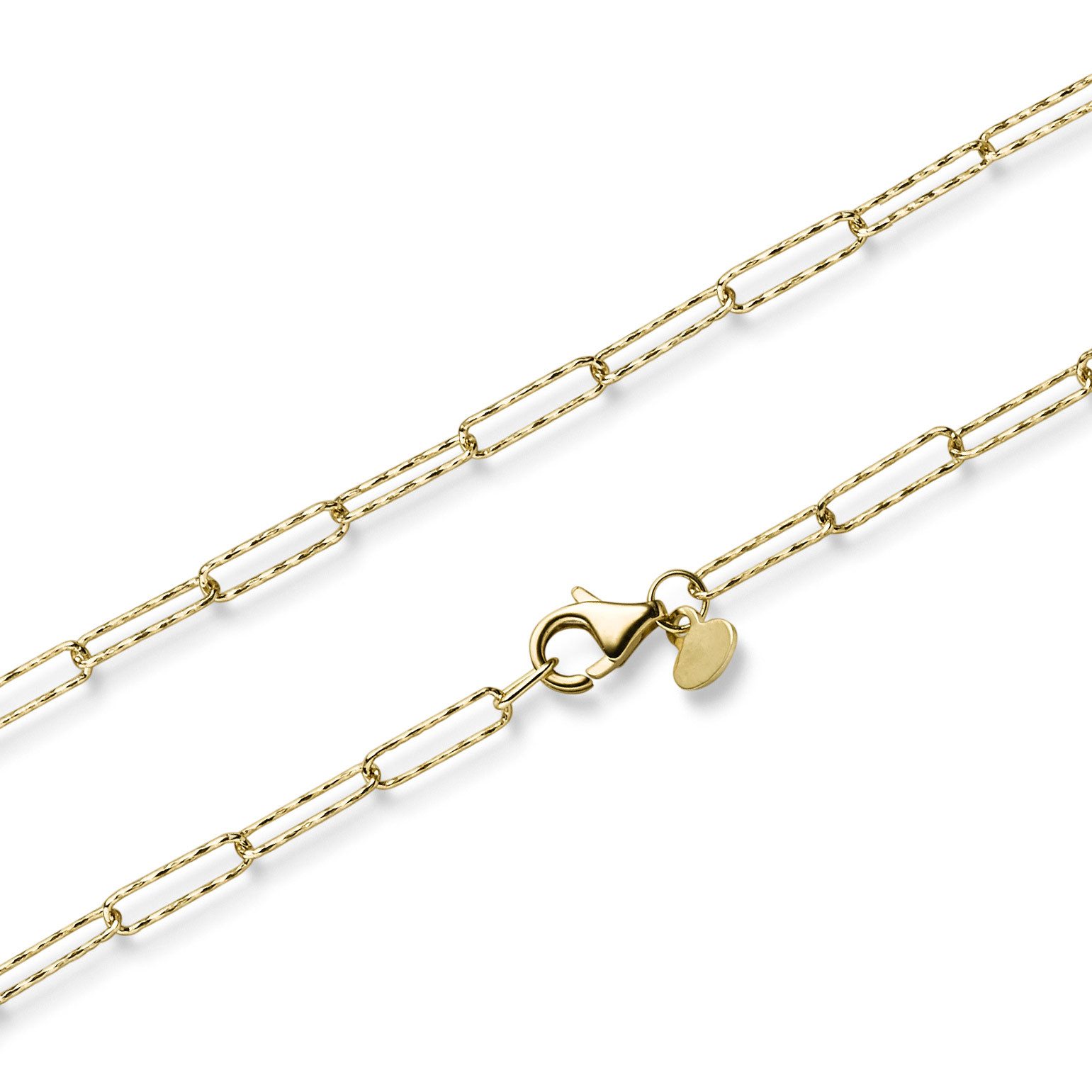 HOPLO Goldkette Goldkette Paper Clip Kette