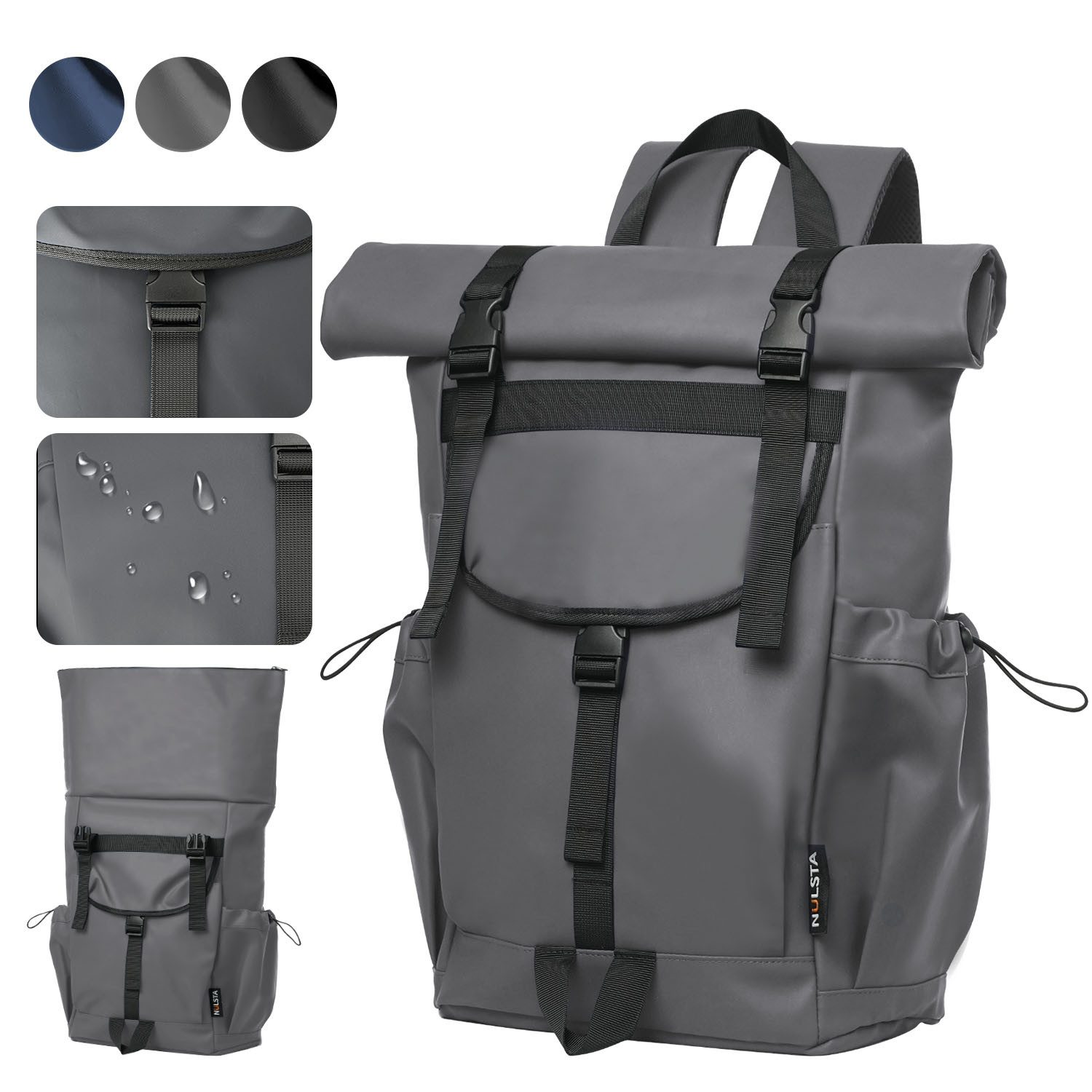 NULSTA Freizeitrucksack Rolltop Rucksack Wasserdicht Rucksack