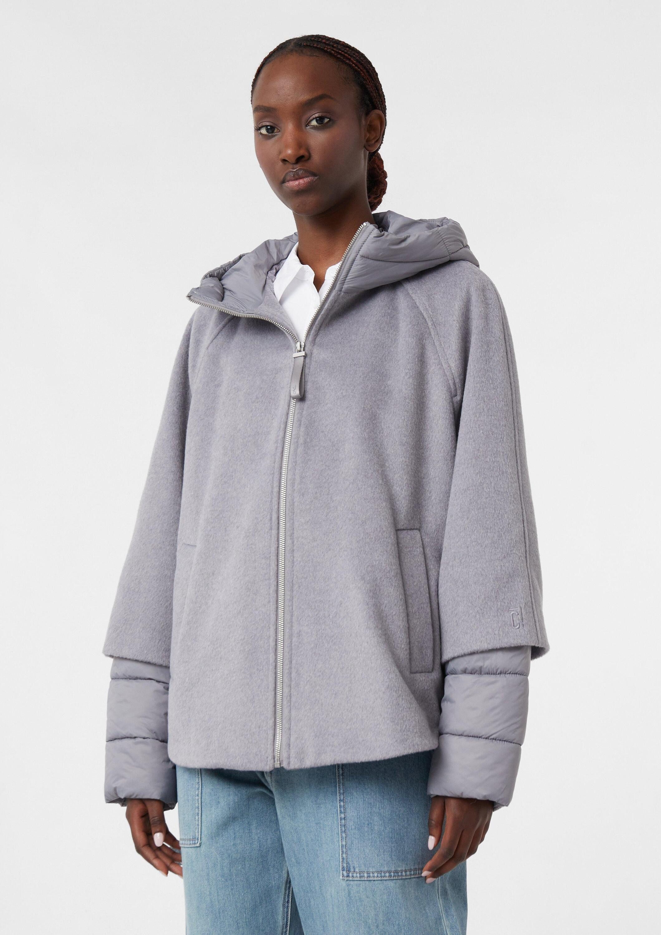 comma Funktionsjacke Outdoor-Jacke Cape-Jacke aus Wollmix