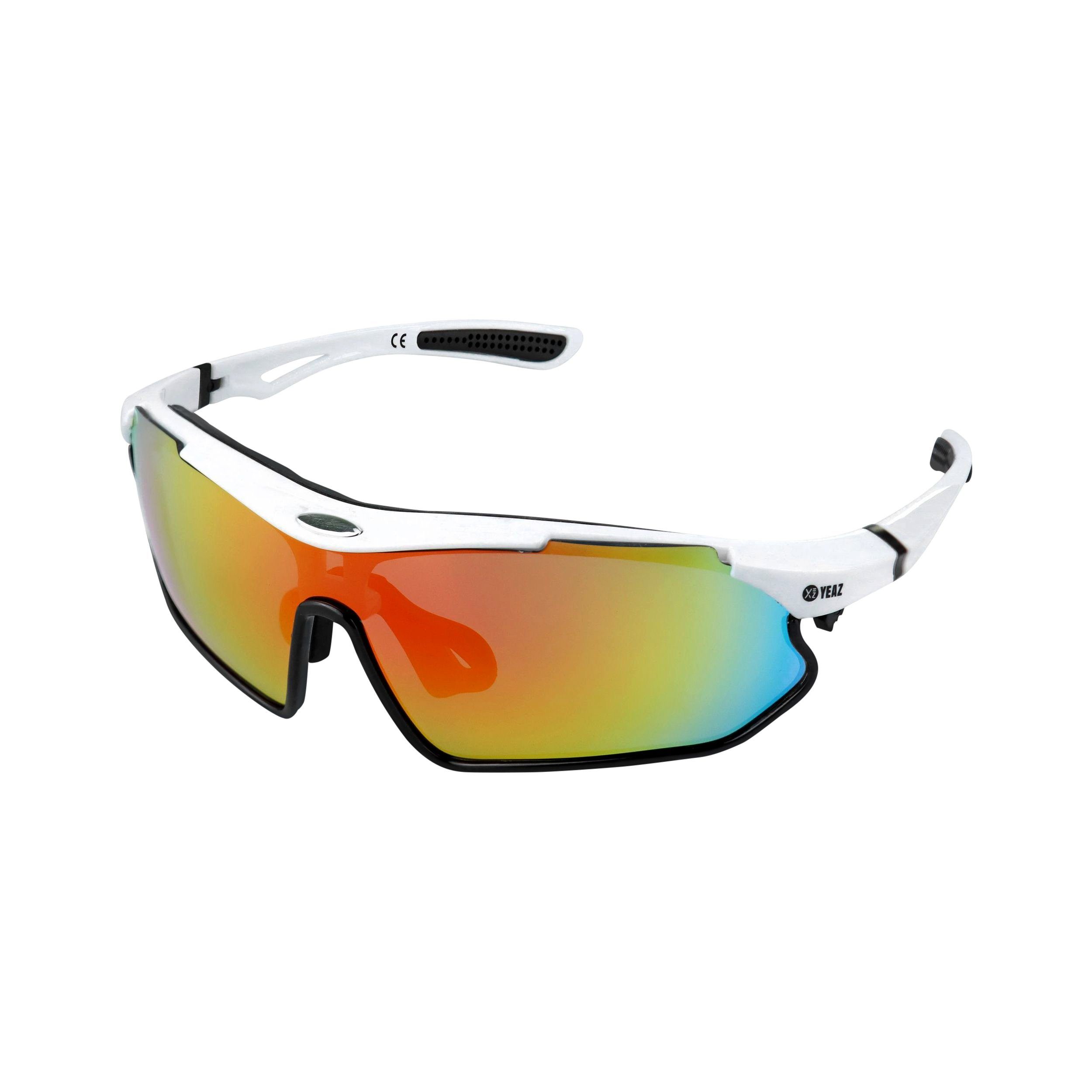 YEAZ Sportbrille SUNRAY Sport-Sonnenbrille weiß/schwarz/rot, Sport-Sonnenbrille