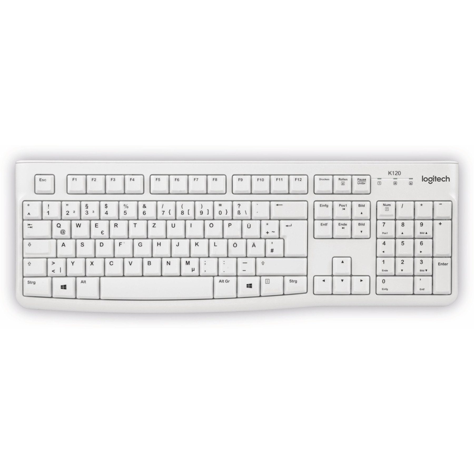 Logitech LOGITECH USB-Tastatur K120, QWERTZ, weiß