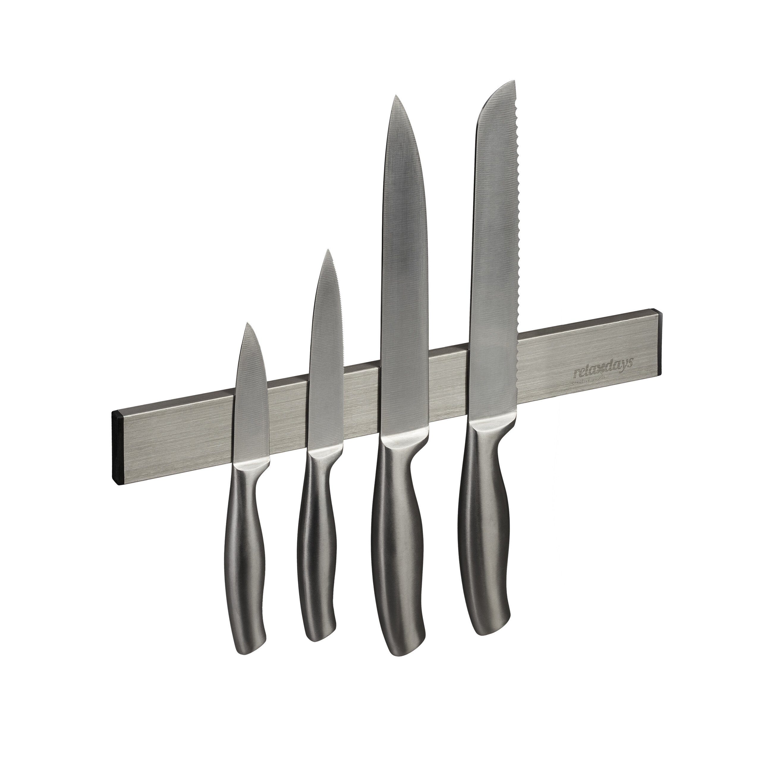 relaxdays Wand-Magnet Messer-Leiste Selbstklebende Magnetleiste 30
