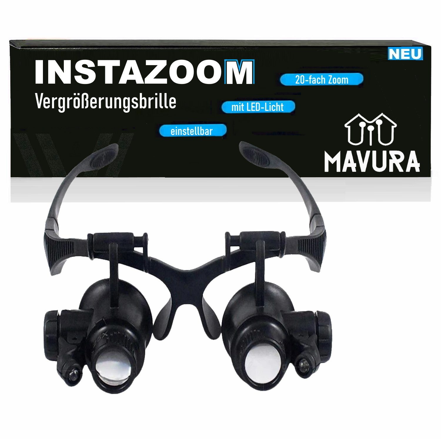 MAVURA Lupenbrille INSTAZOOM Lupen Brille Vergrößerungslupe