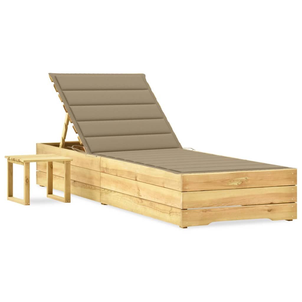 vidaXL Gartenliege Garten-Sonnenliege mit Tisch und