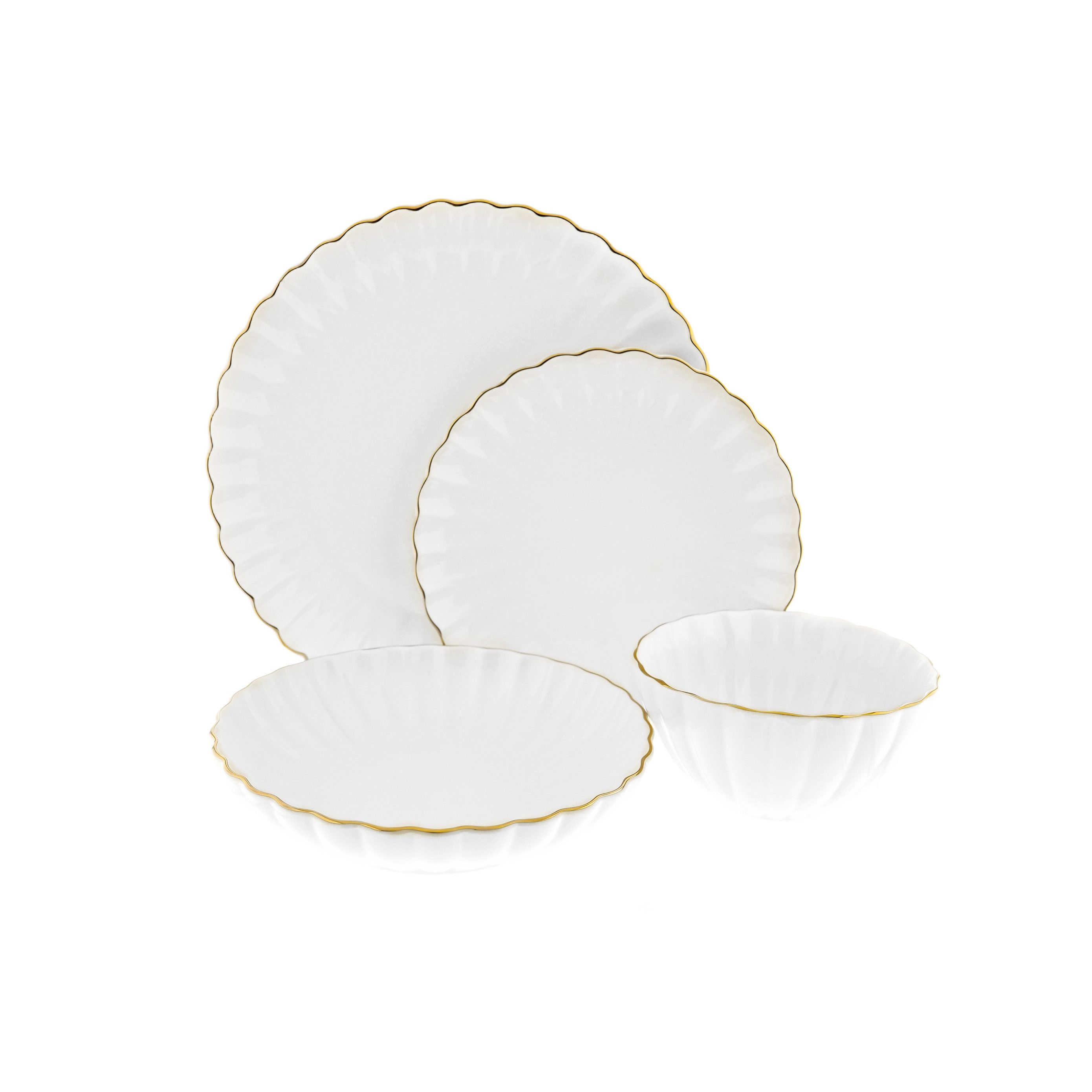 Almina Geschirr-Set 24-teiliges Geschirr-Set aus Porzellan,