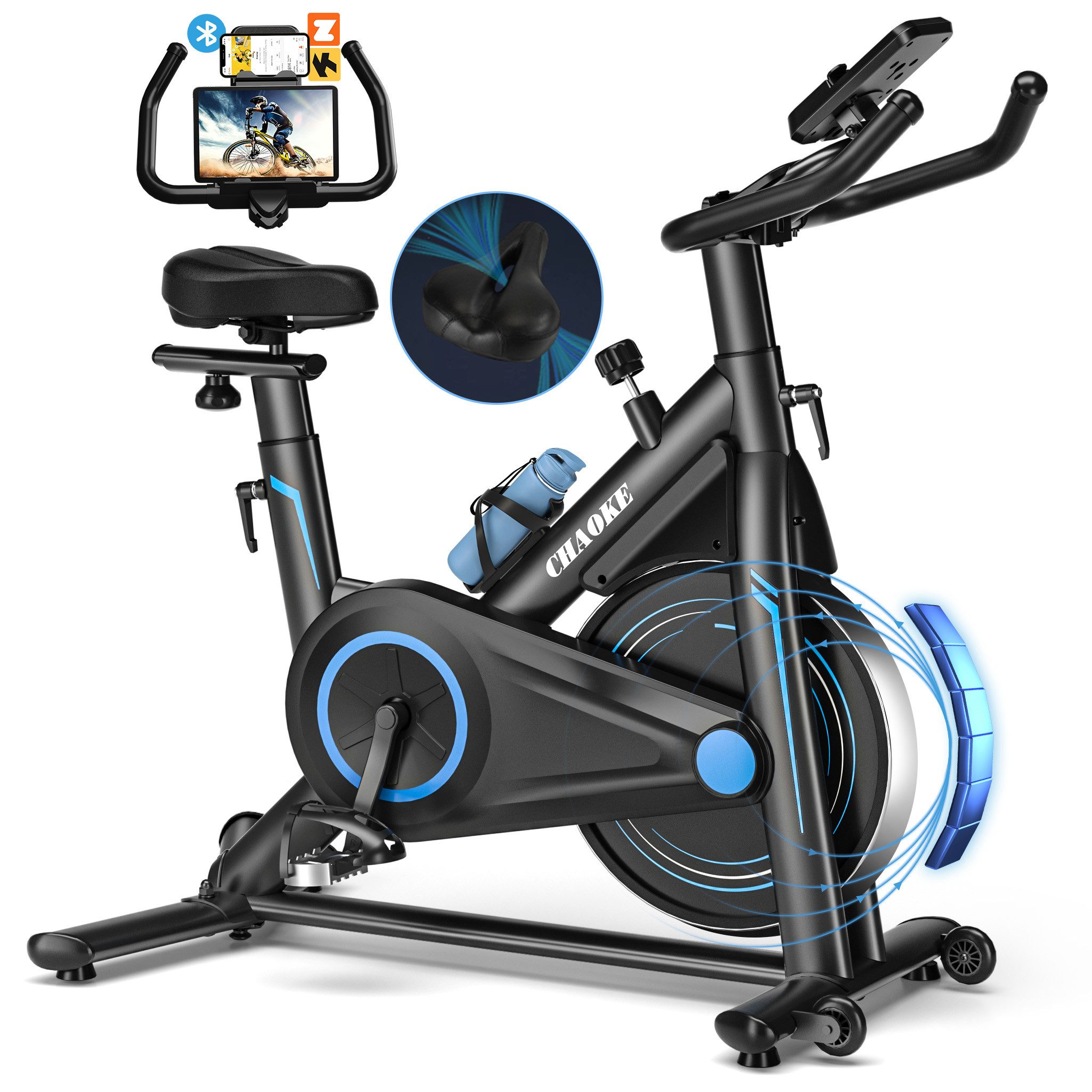 CHAOKE Heimtrainer Fahrrad mit App, Profi