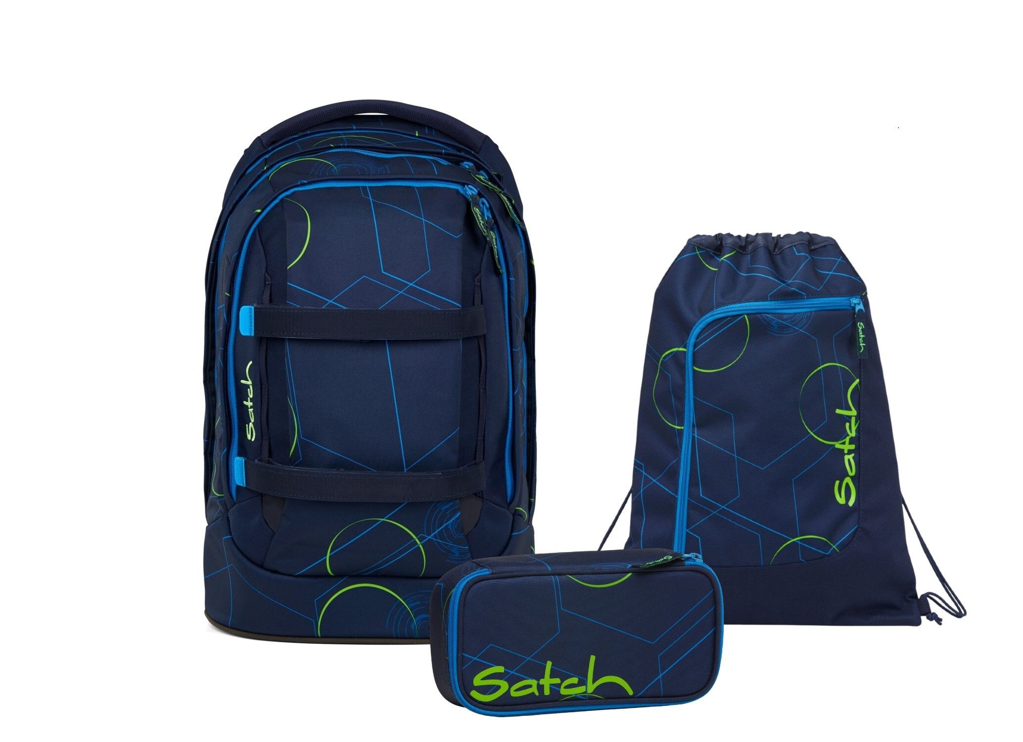 Satch Schulranzen Schulrucksack-Set PACK Blue Tech