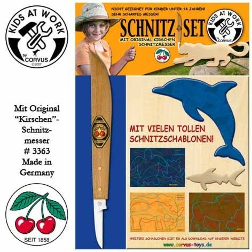 Corvus Experimentierkasten Schnitzset Messer + Holz