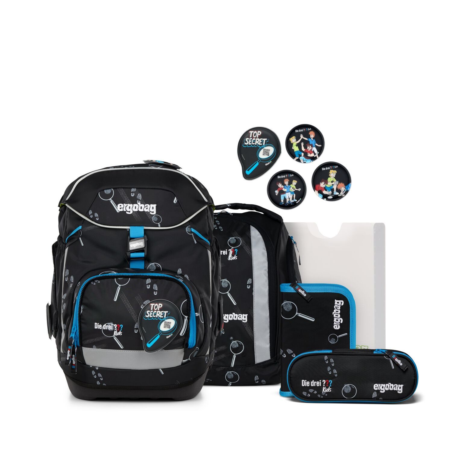 ergobag Schulranzen Schulranzen-Set PACK Bärdektiv 6-teilig