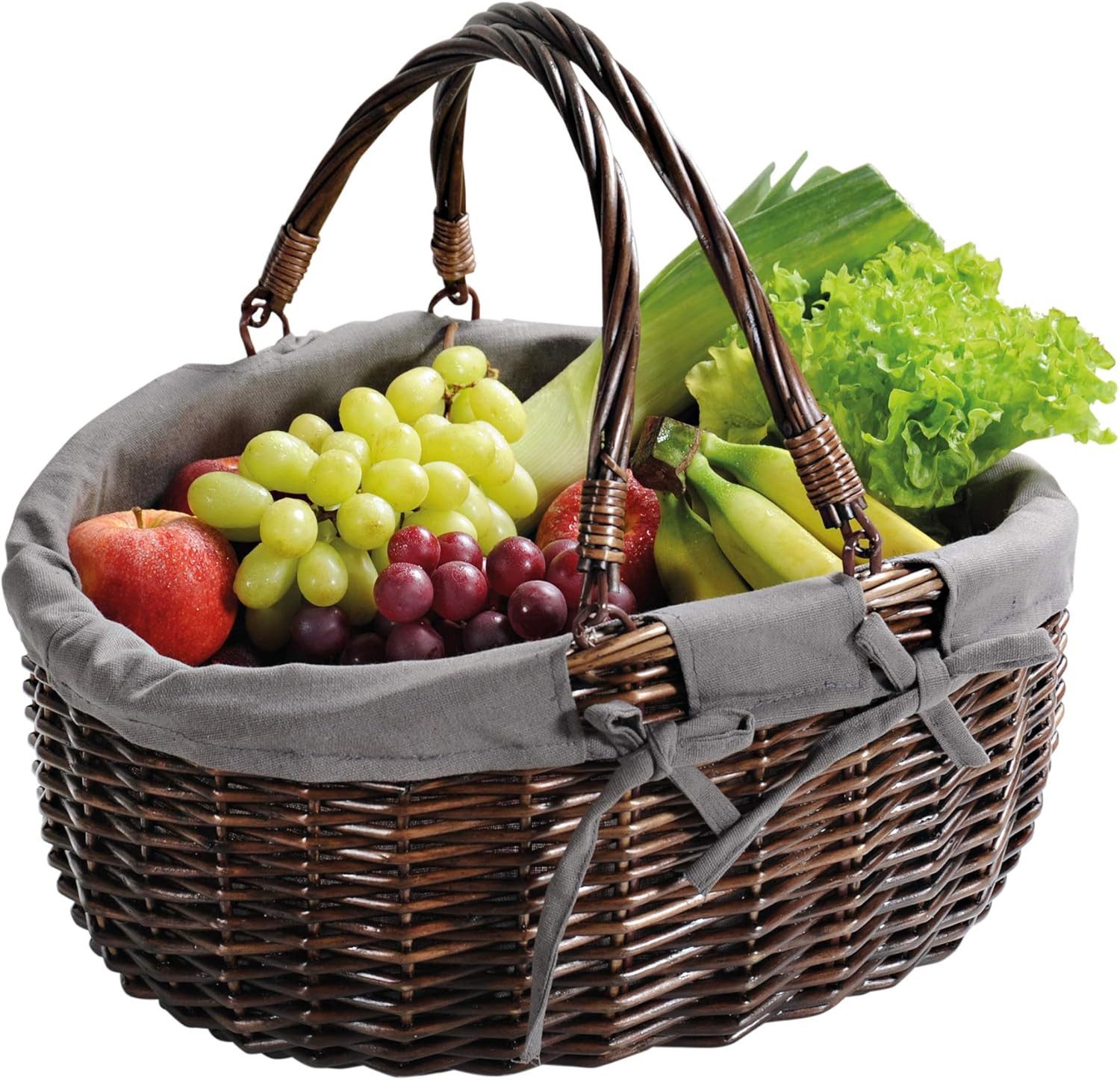 KESPER® Einkaufskorb Einkaufskorb, braun gebeizt, Weidengeflecht,