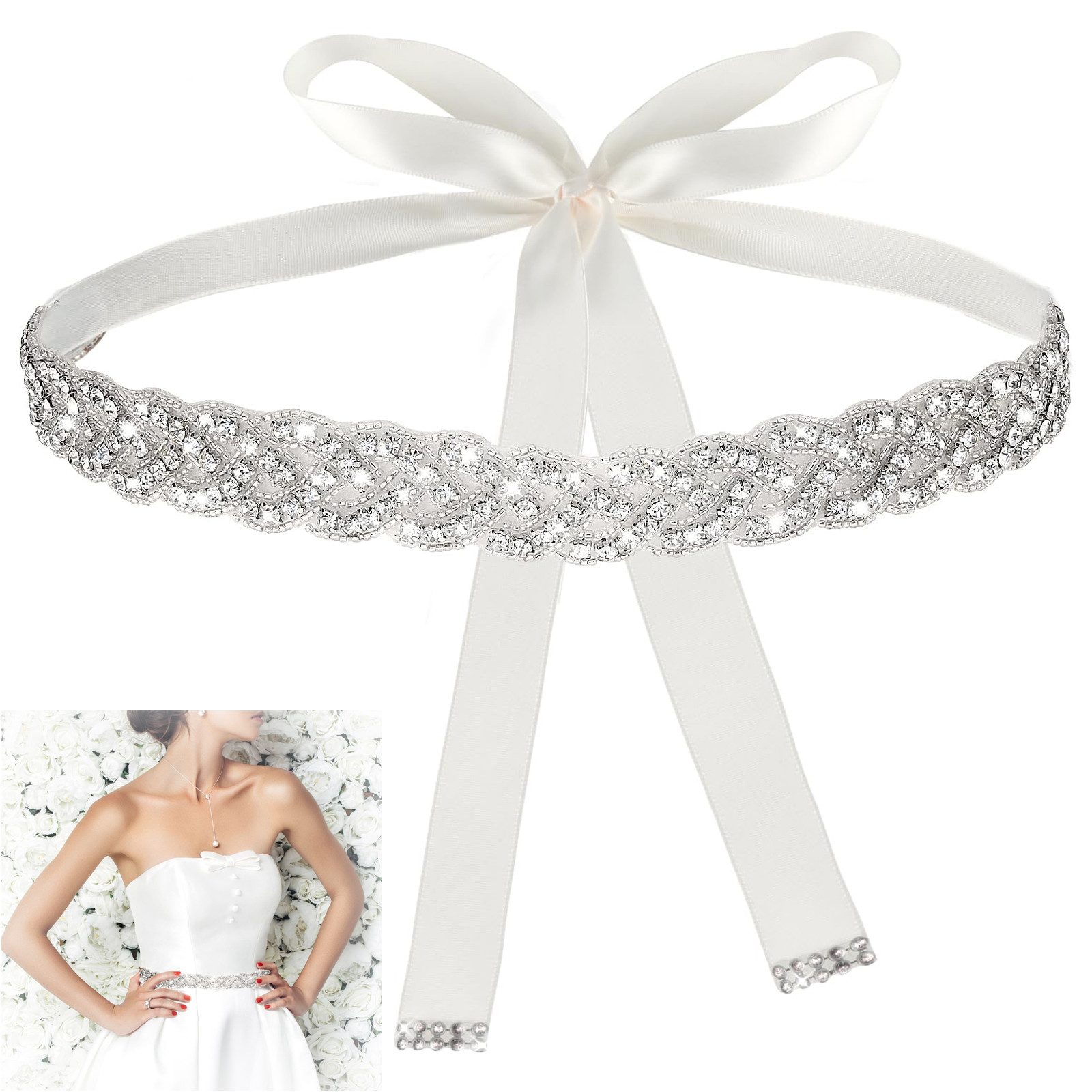 ZEUOPQ Gürtelriemen Gürtel, Hochzeitskleid Strass Zarte