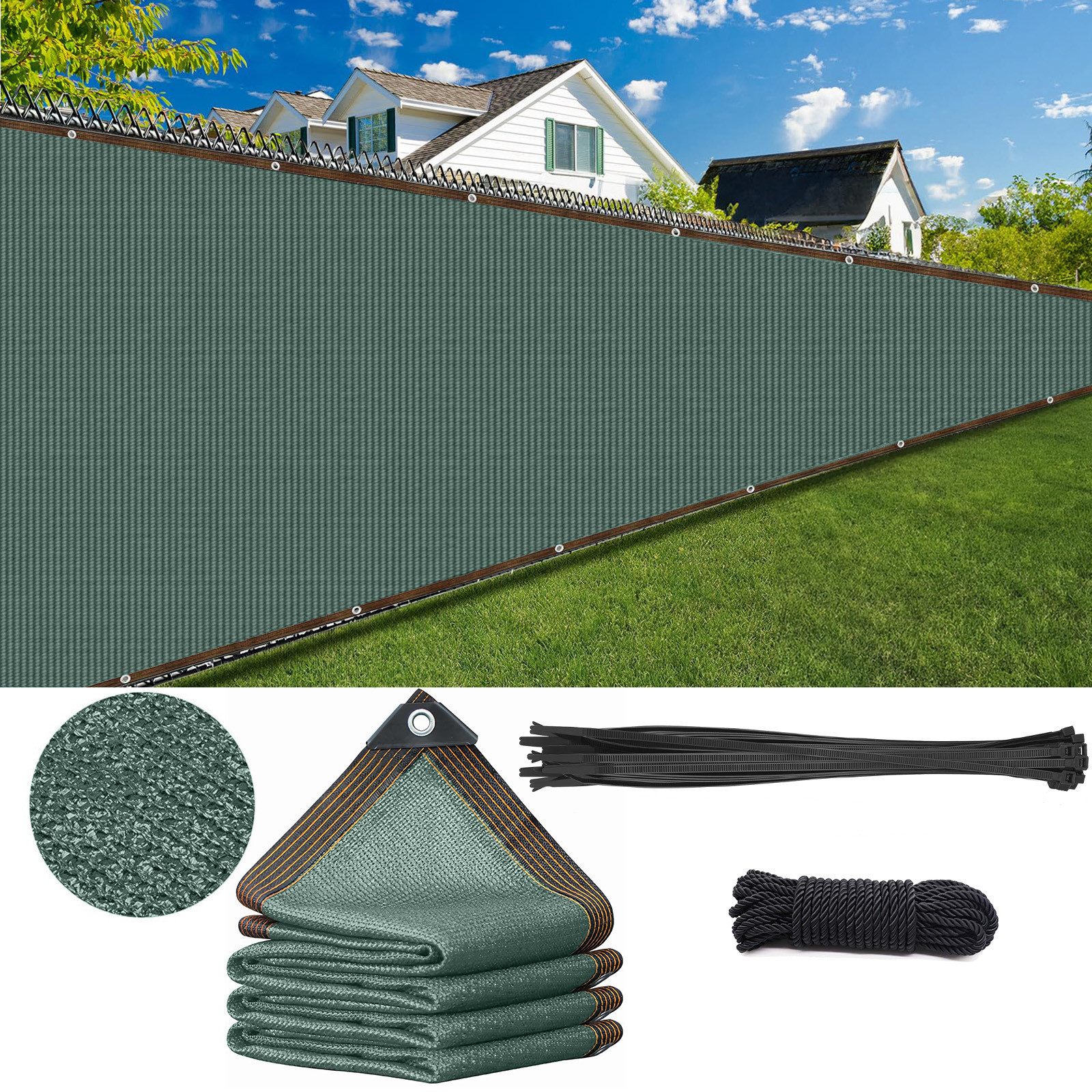 Sunicol Gartenzaun HDPE Schattiernetz mit ösen,