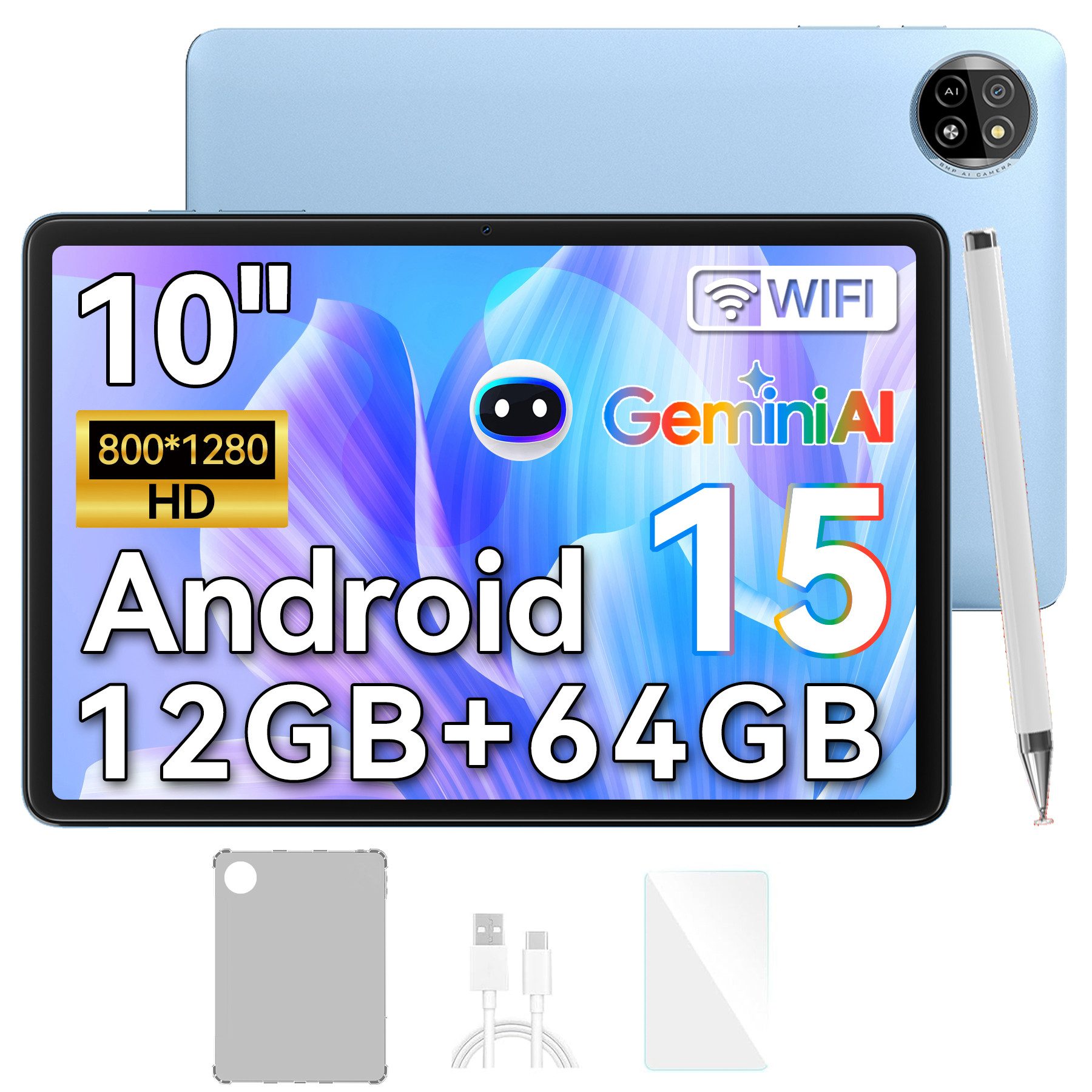 blackview Tab20WiFi Android15 incl. Hülle/Stift/Displayschutzfolie Tablet