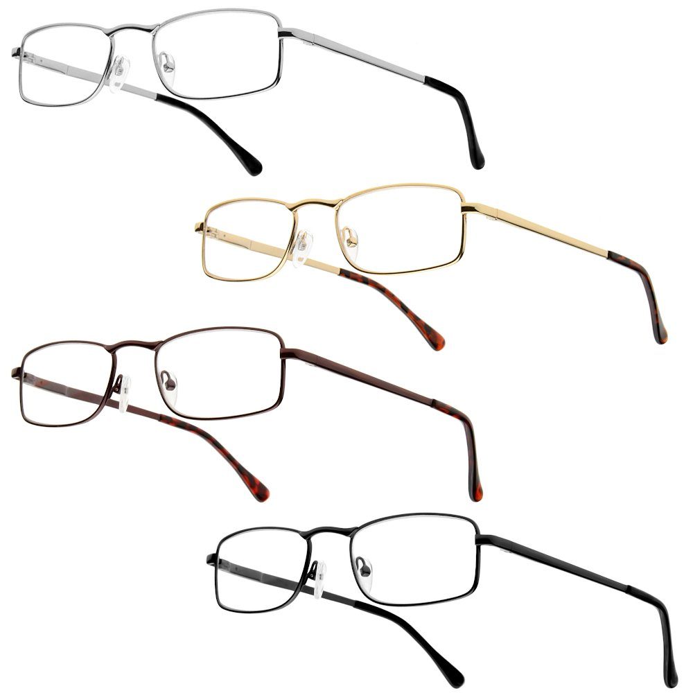 UrbanSky Lesebrille Jim, 4er-Pack - verschiedene