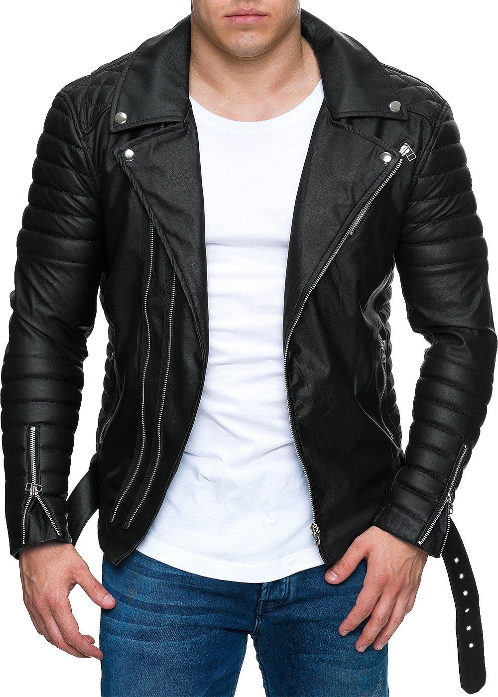 Reichstadt Lederjacke Reichstadt Herren Kunstlederjacke RS001