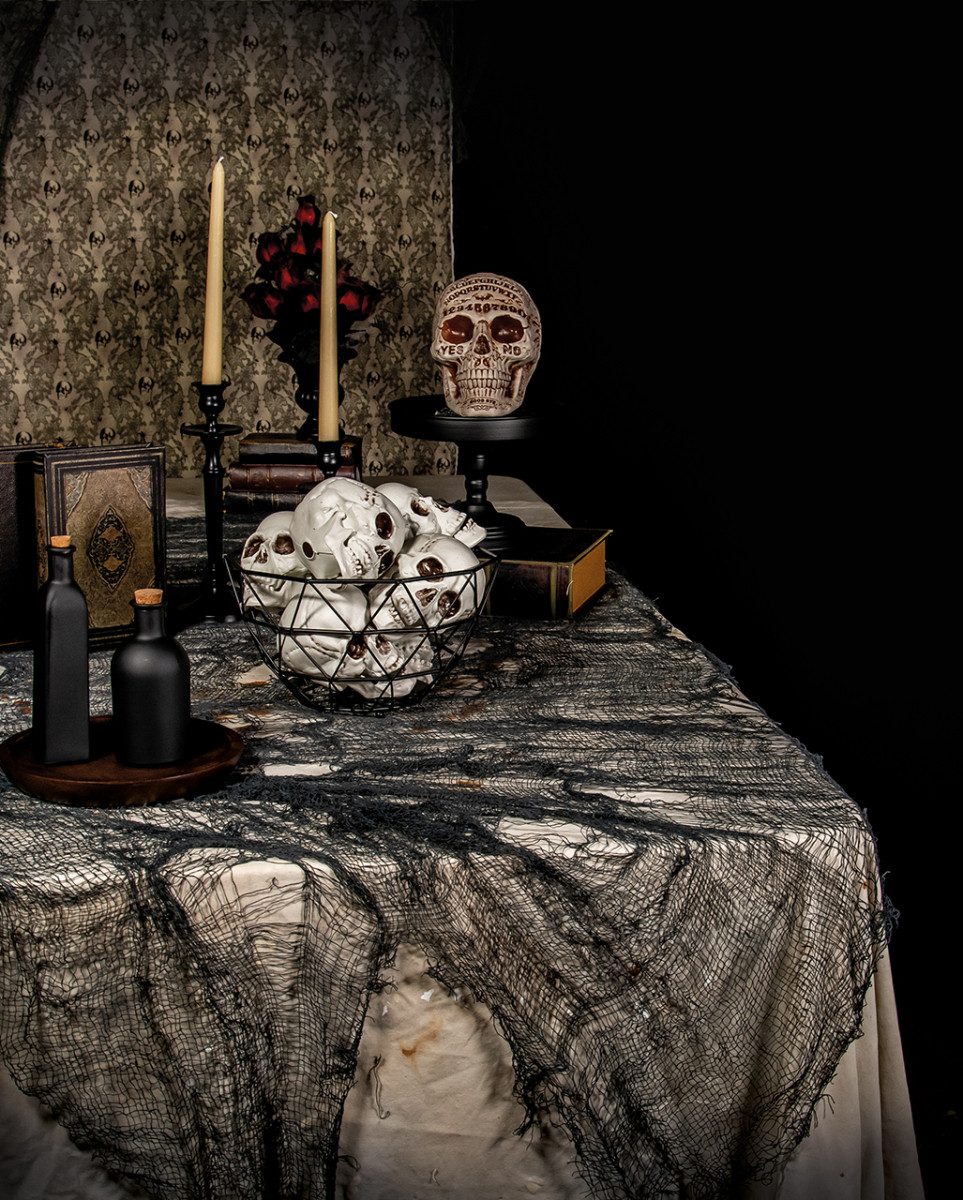 Horror-Shop Dekoobjekt Schwarzer Halloween Deko Stoff