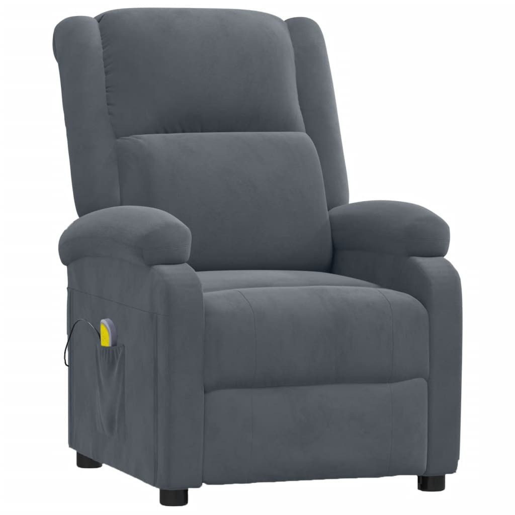 vidaXL Massagesessel Massagesessel Dunkelgrau Samt (1-St)
