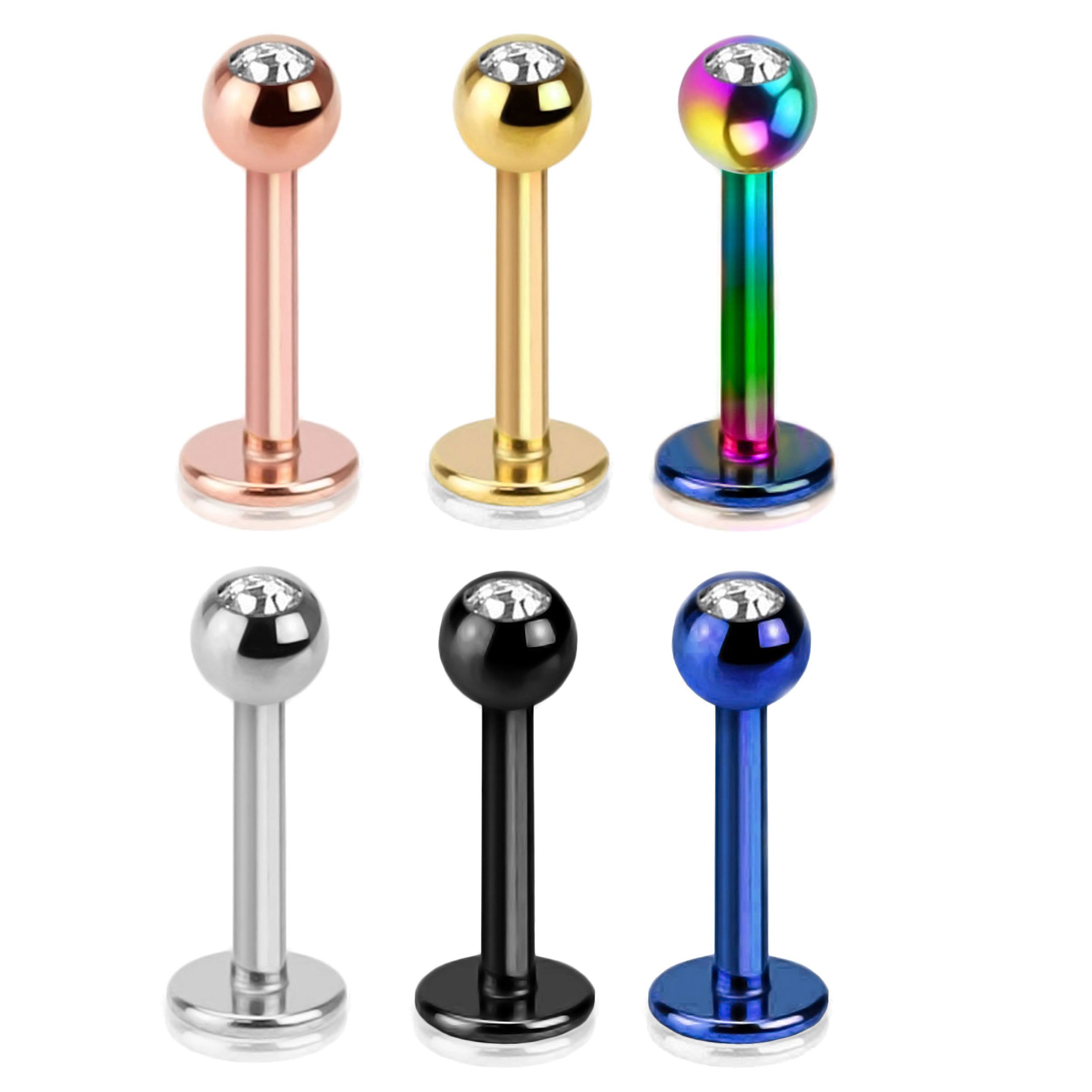 viva-adorno Piercing-Set Lippen Piercing Stecker mit