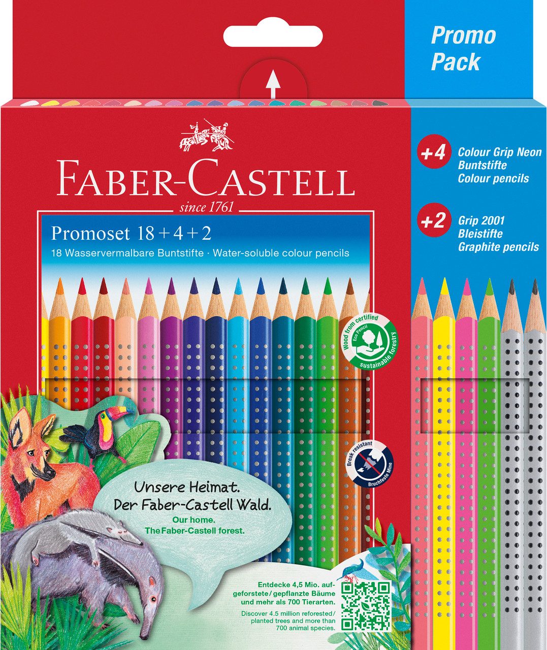 Faber-Castell Buntstift Colour Grip Promoset, 18