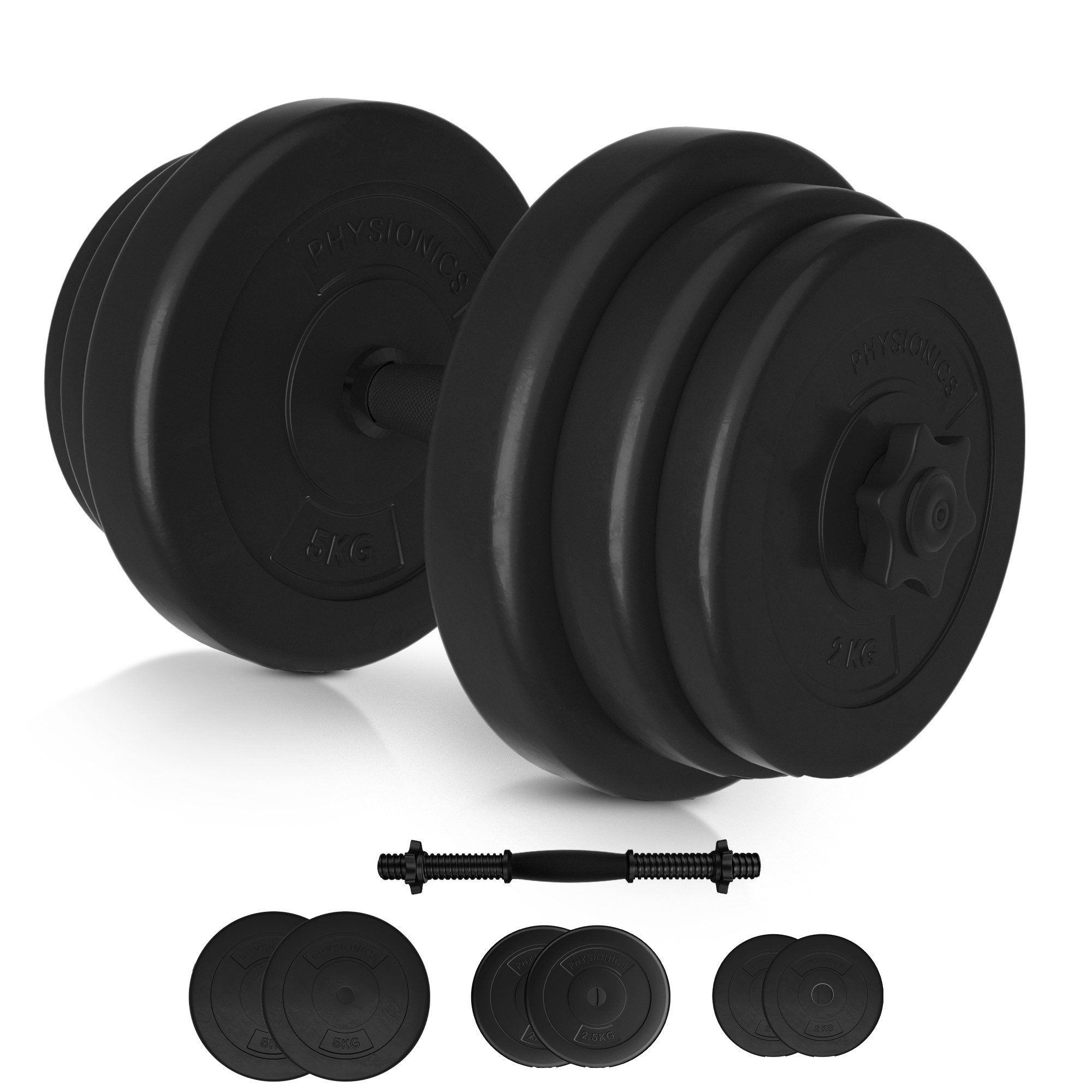 Physionics Kurzhantel Set 20kg Hanteln Hantelscheiben