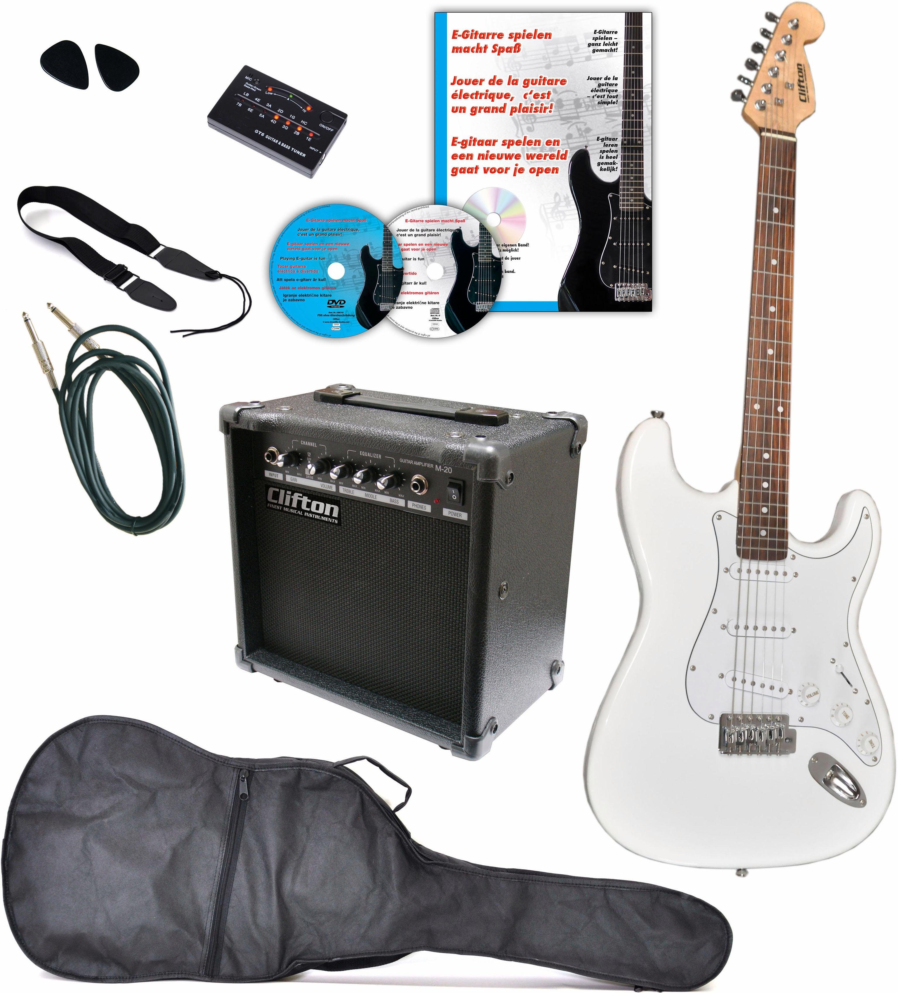 Clifton E-Gitarre E-Gitarren Set, 10 teilig,