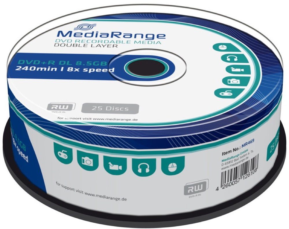 Mediarange DVD-Rohling 25 Mediarange Rohlinge DVD+R