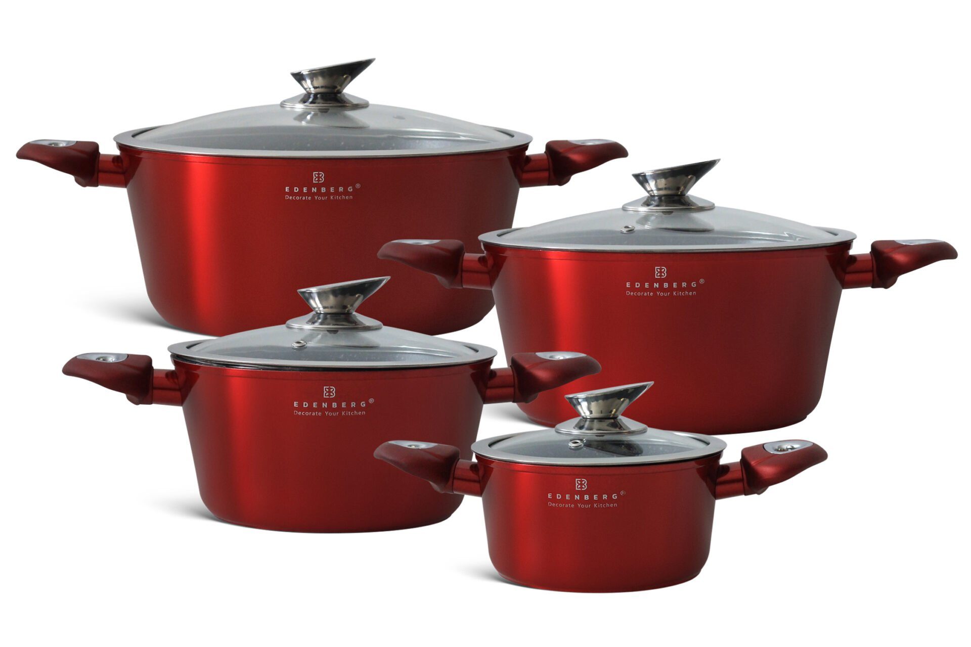 Edenberg Topf-Set Schönes rotes Topfset in