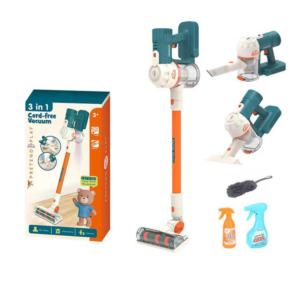 CLTYQ Kinder-Staubsauger 3-in-1-Kinder-Staubsauger,Spielzeugstaubsauger für Kinder ab