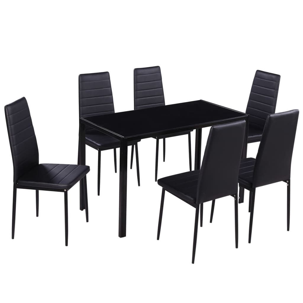 vidaXL Essgruppe 7-tlg. Essgruppe Schwarz, (6-tlg)