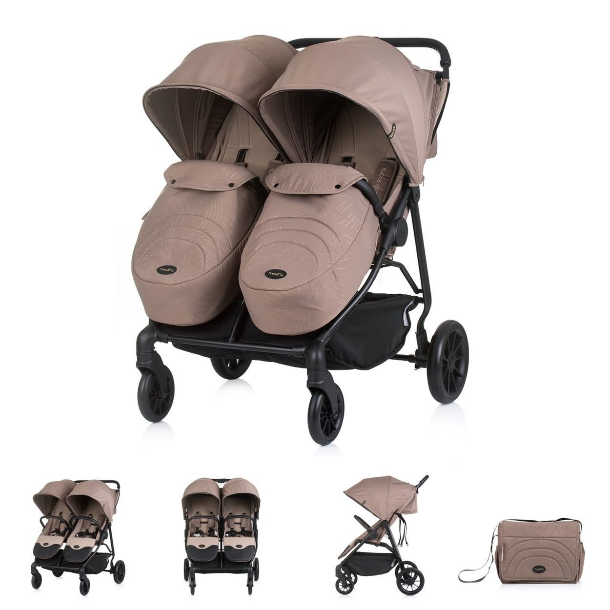 Chipolino Geschwisterwagen Zwillingskinderwagen Top Stars, 77