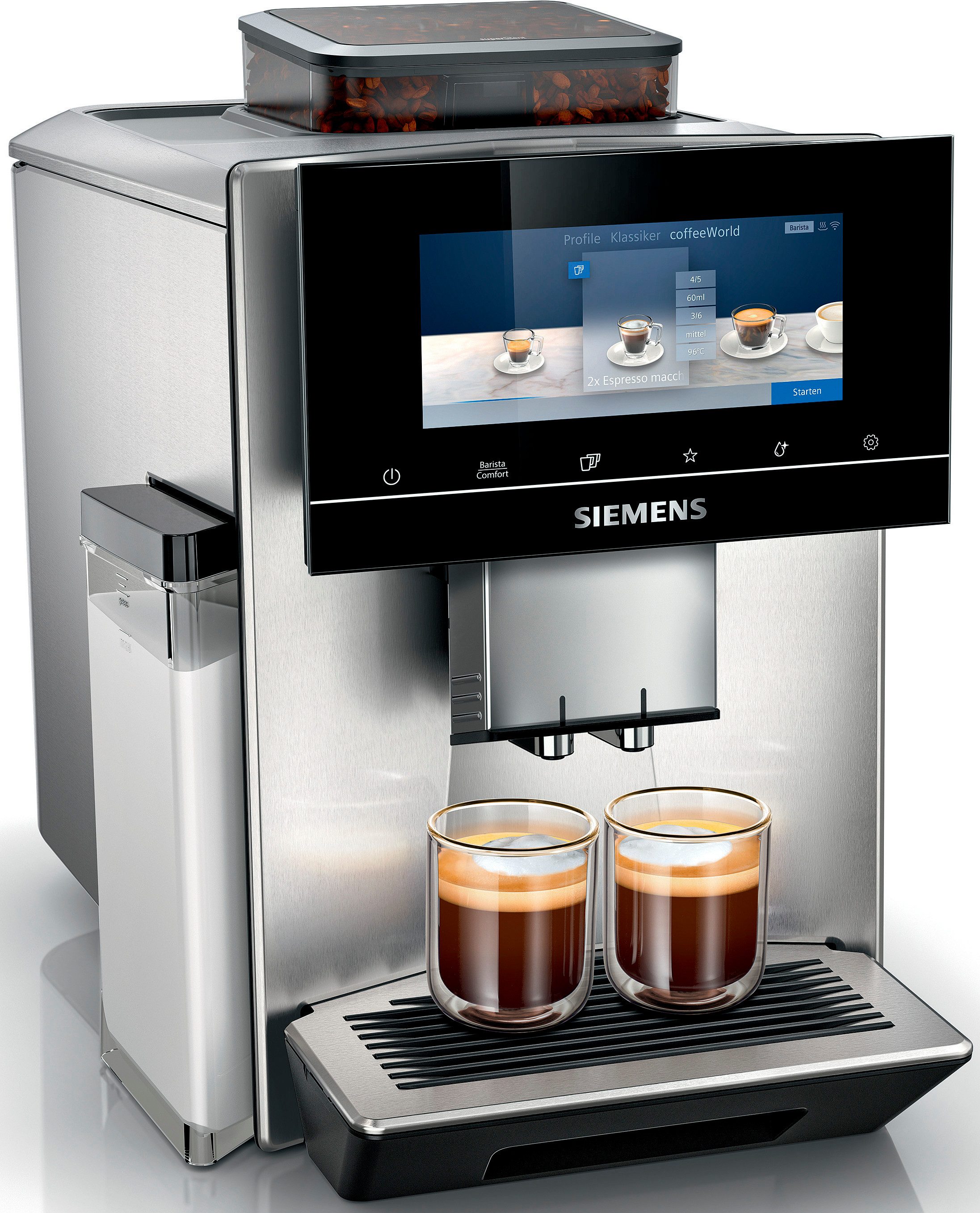SIEMENS Kaffeevollautomat EQ900 TQ905D03, intuitives 6,8'