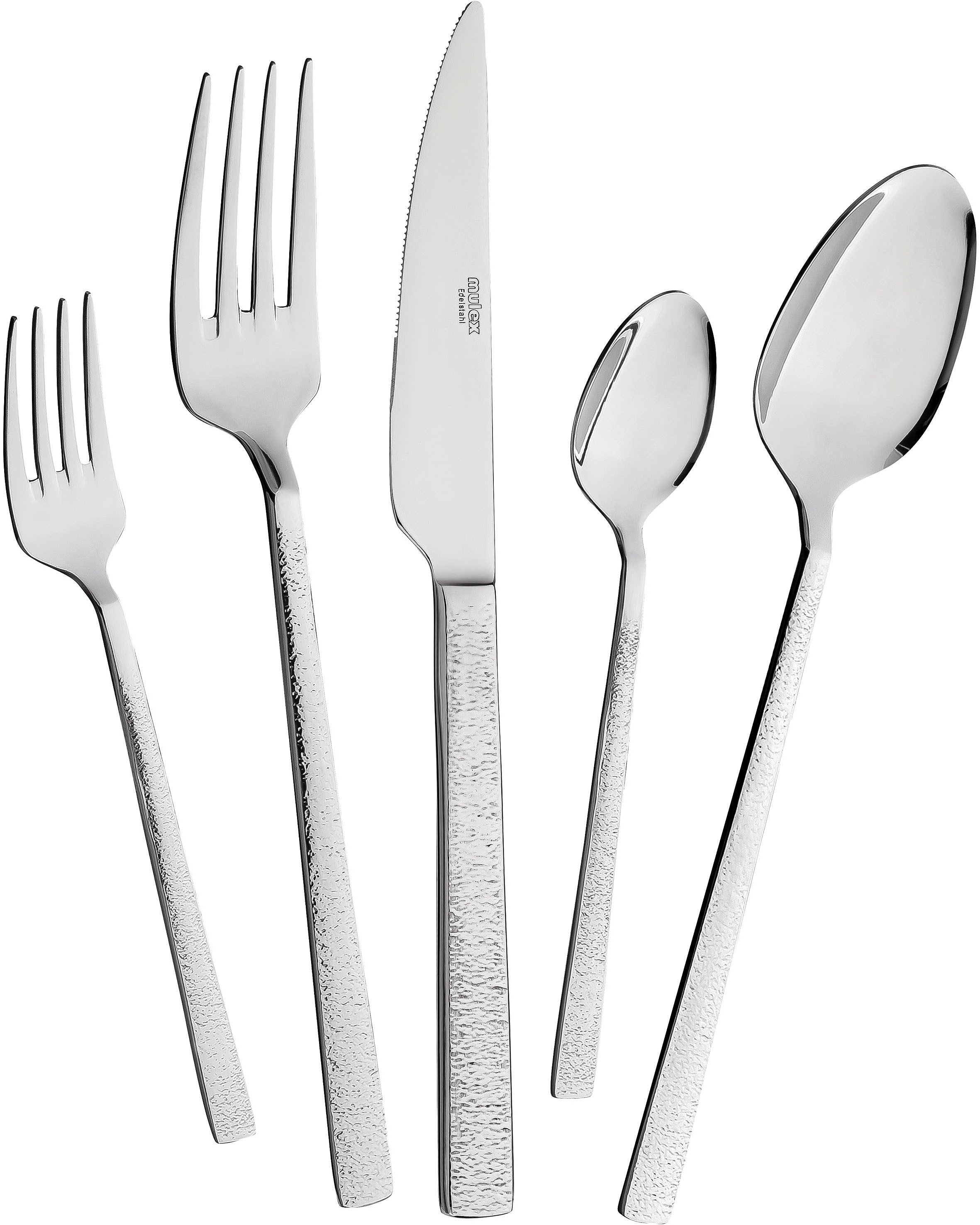 Mulex Besteck-Set Besteck Genua, mit gehämmerter
