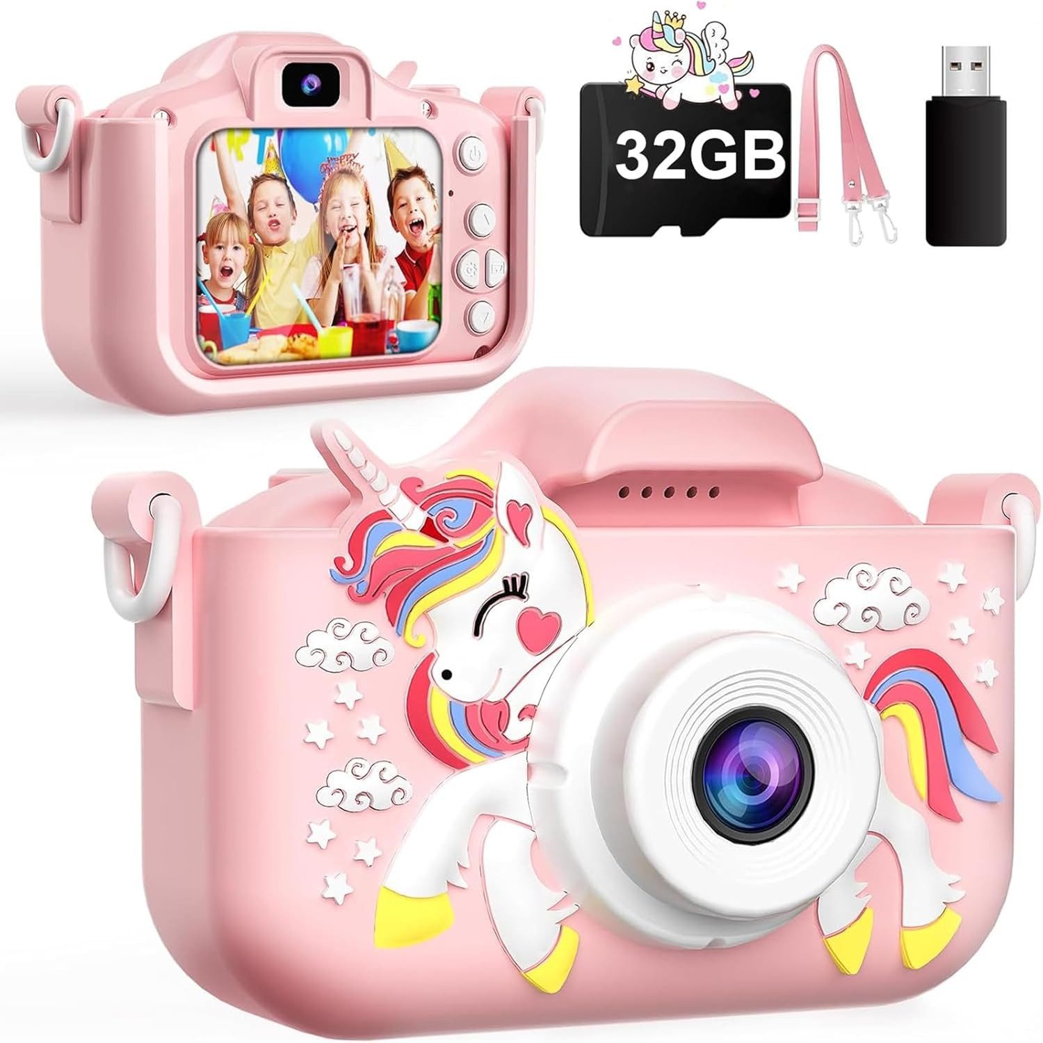 BlingBin Kamera Kinder 1080P 2,0-Zoll-Bildschirm Digitalkamera