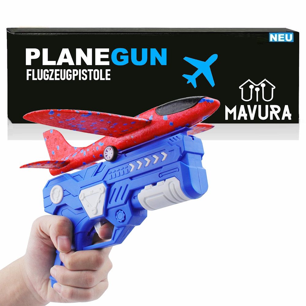 MAVURA Spielzeug-Flugzeug PLANEGUN Flugzeug Katapult Pistole