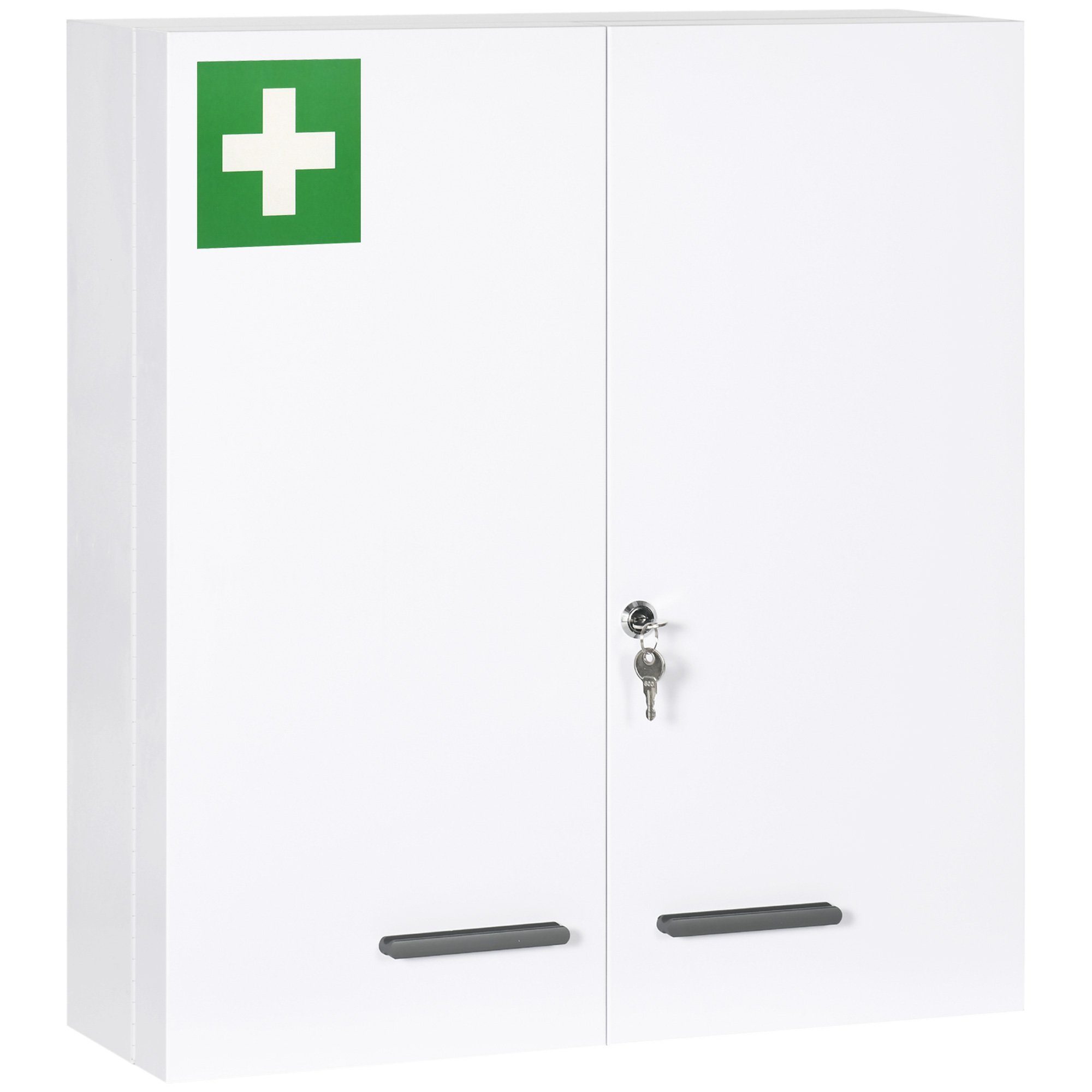 Kleankin Medizinschrank 2-türiger Medikamentenschrank mit 6