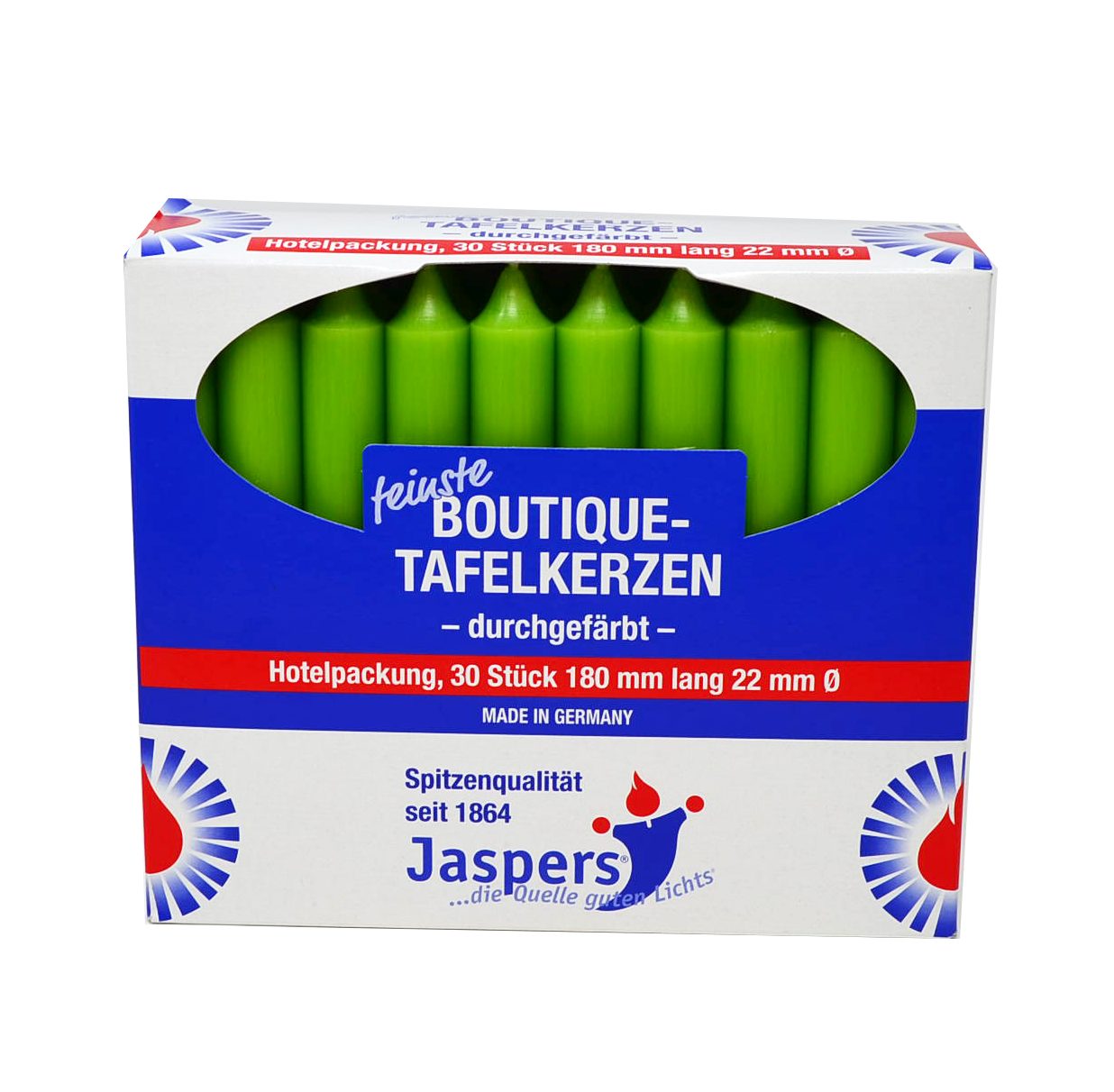 Jaspers Kerzen Tafelkerze Boutique-Kerzen Hotelpackung kiwi
