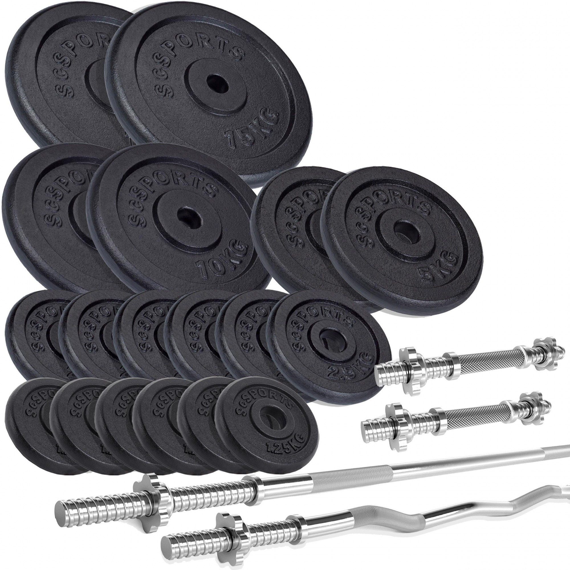 ScSPORTS® Hantel-Set Hanteln Kurzhanteln Langhantel SZ