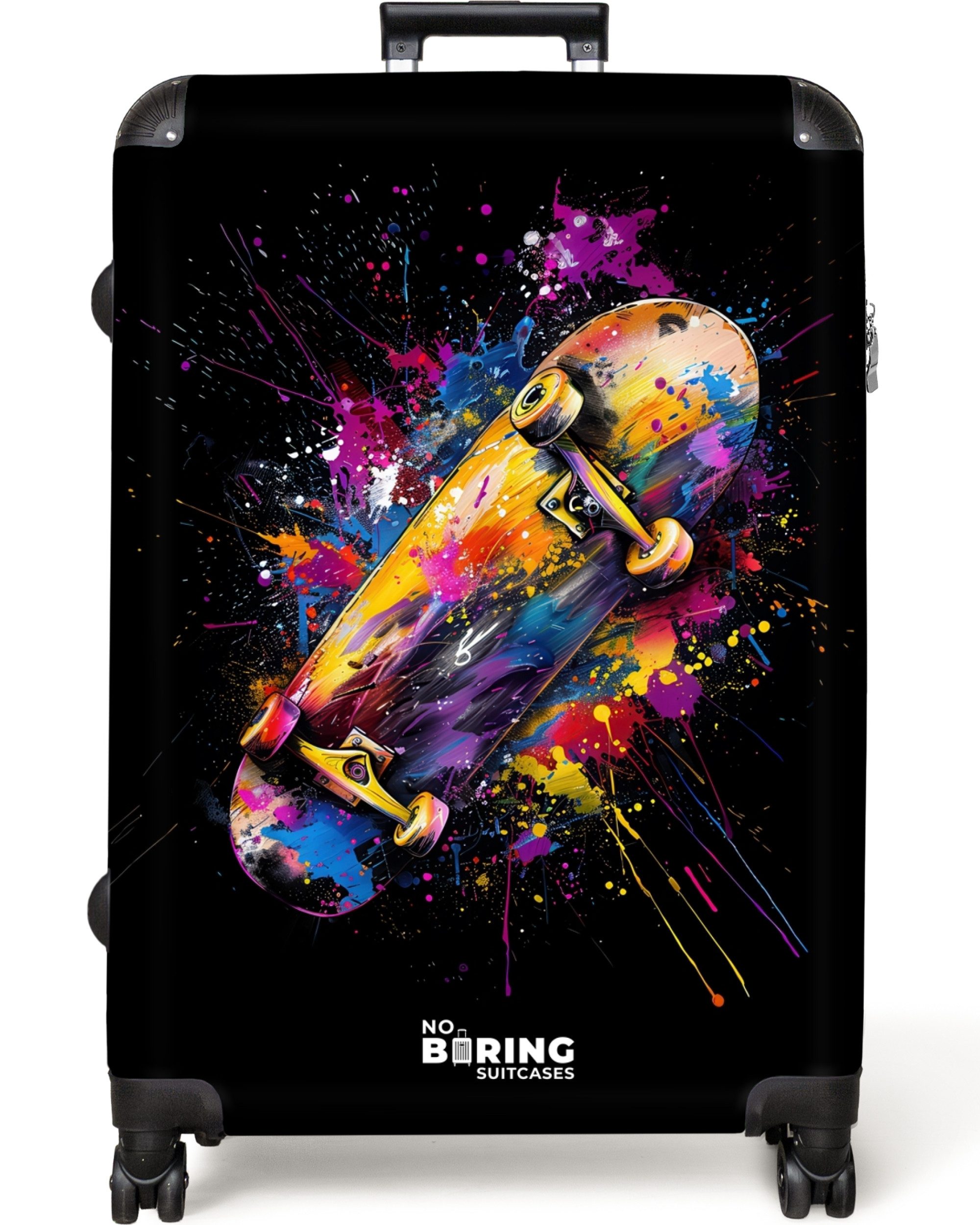 NoBoringSuitcases.com© Hartschalen-Trolley Skateboard mit Graffiti 77