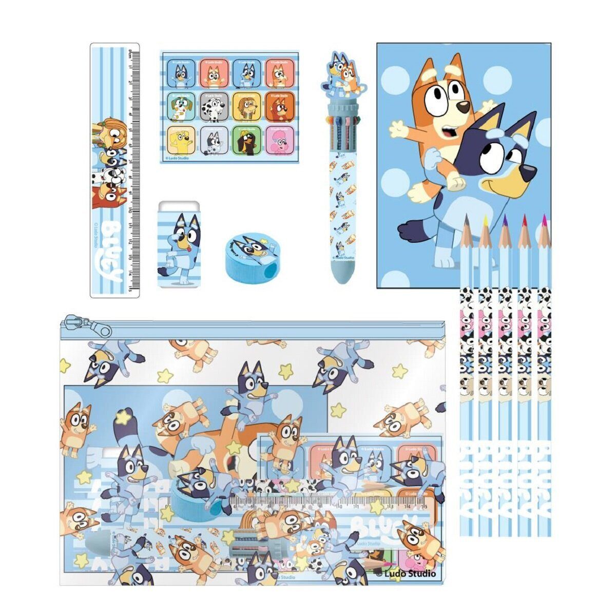 Bluey Kreativset Bluey Schul-Schreibwaren-Set Etui mit