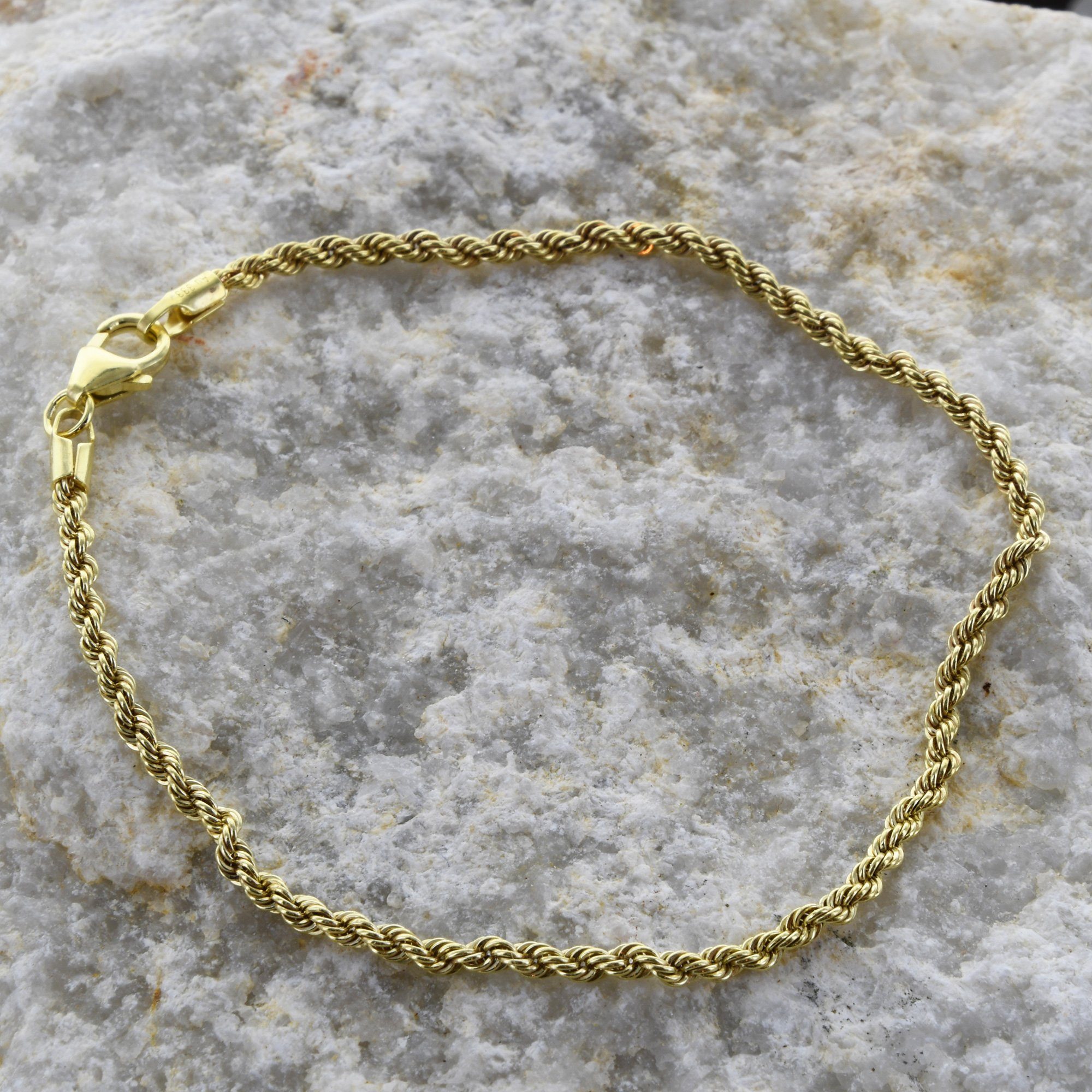 HOPLO Goldarmband Goldkette Kordelkette Länge 19cm
