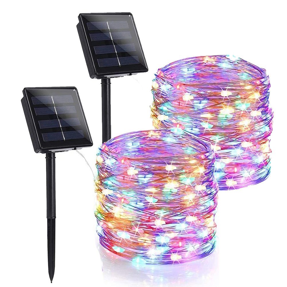 zggzerg LED-Lichterkette 2 Stück Solar Lichterkette