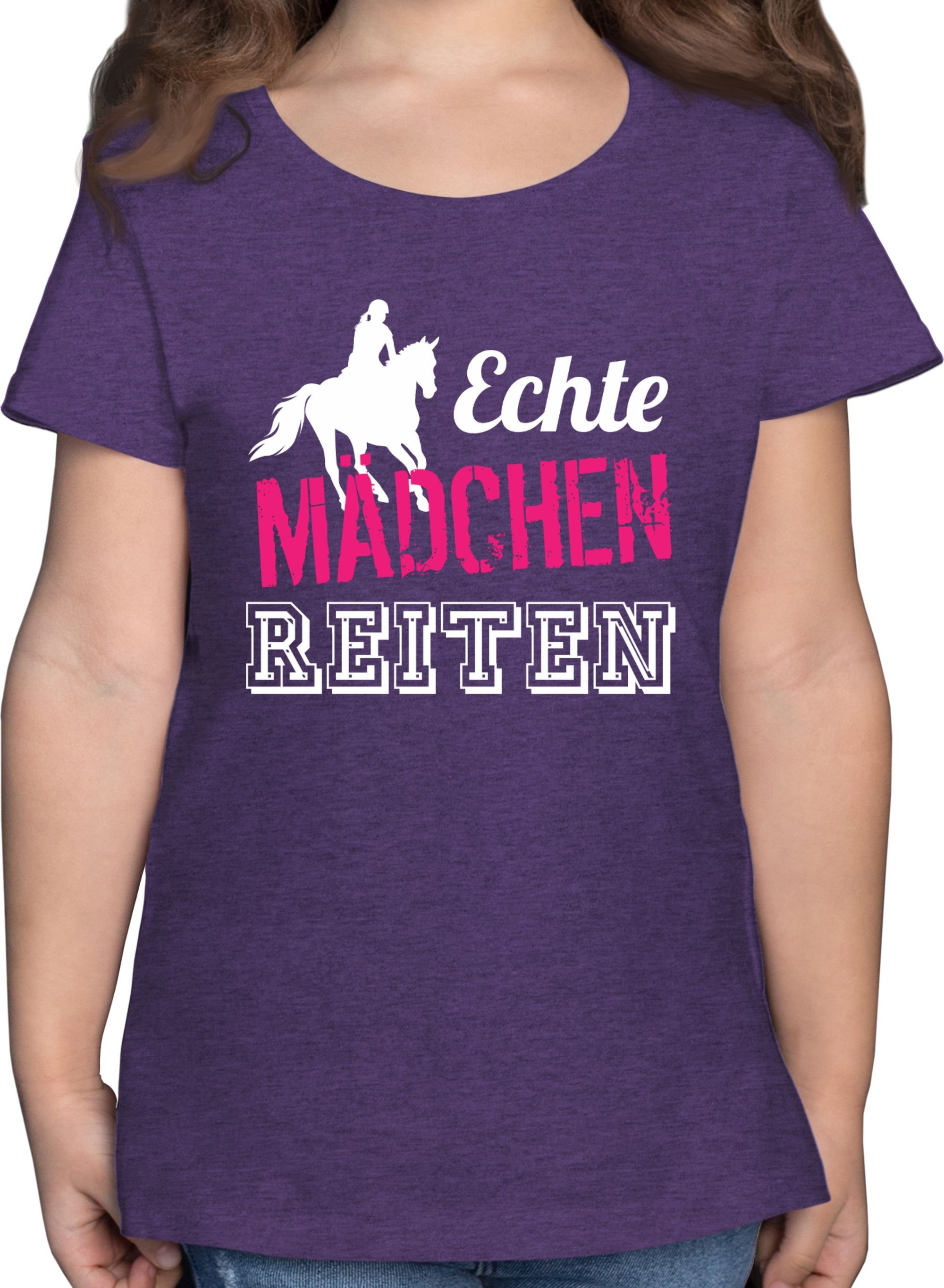 Shirtracer T-Shirt Echte Mädchen reiten Pferd